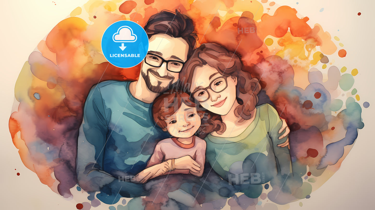 Man And Woman With A Child