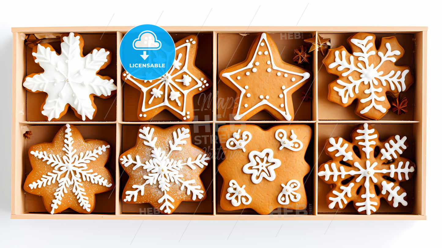 Box Of Cookies With White Frosting