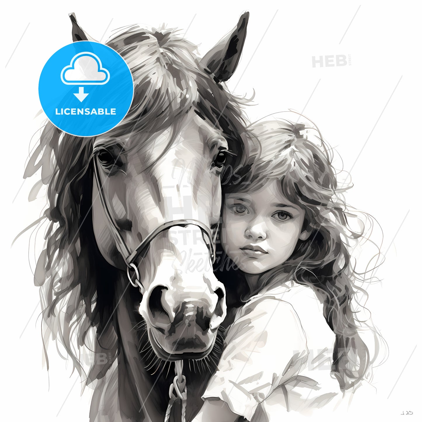 Girl Hugging A Horse