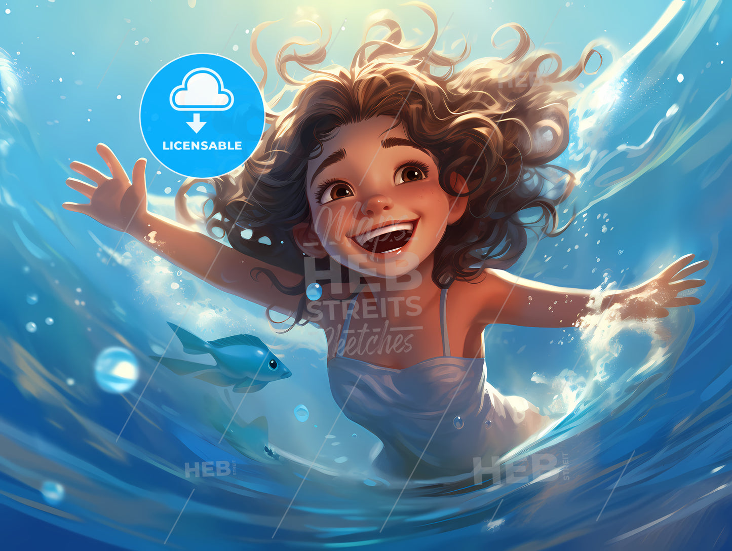 Girl Swimming In The Water