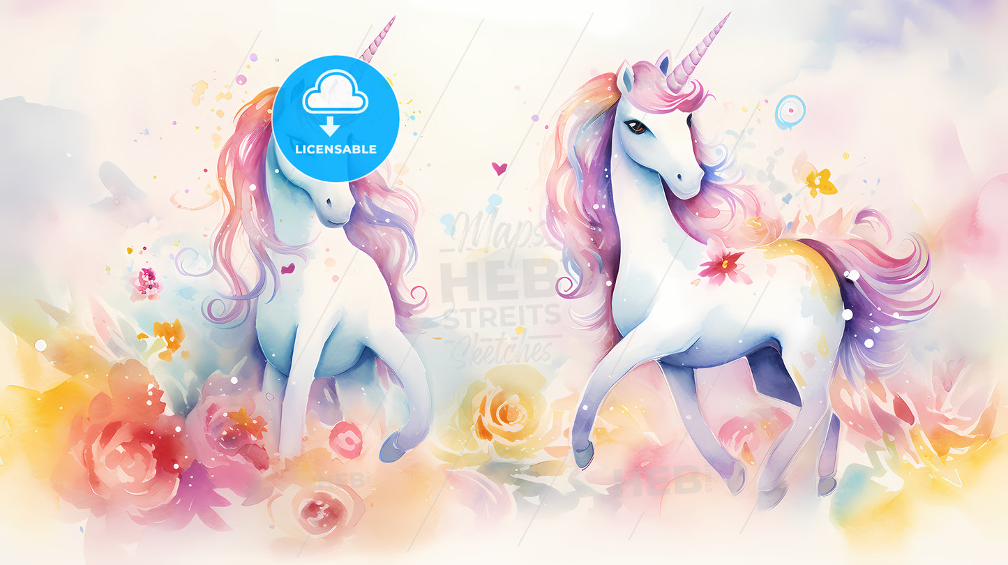 Watercolor Of A Unicorn