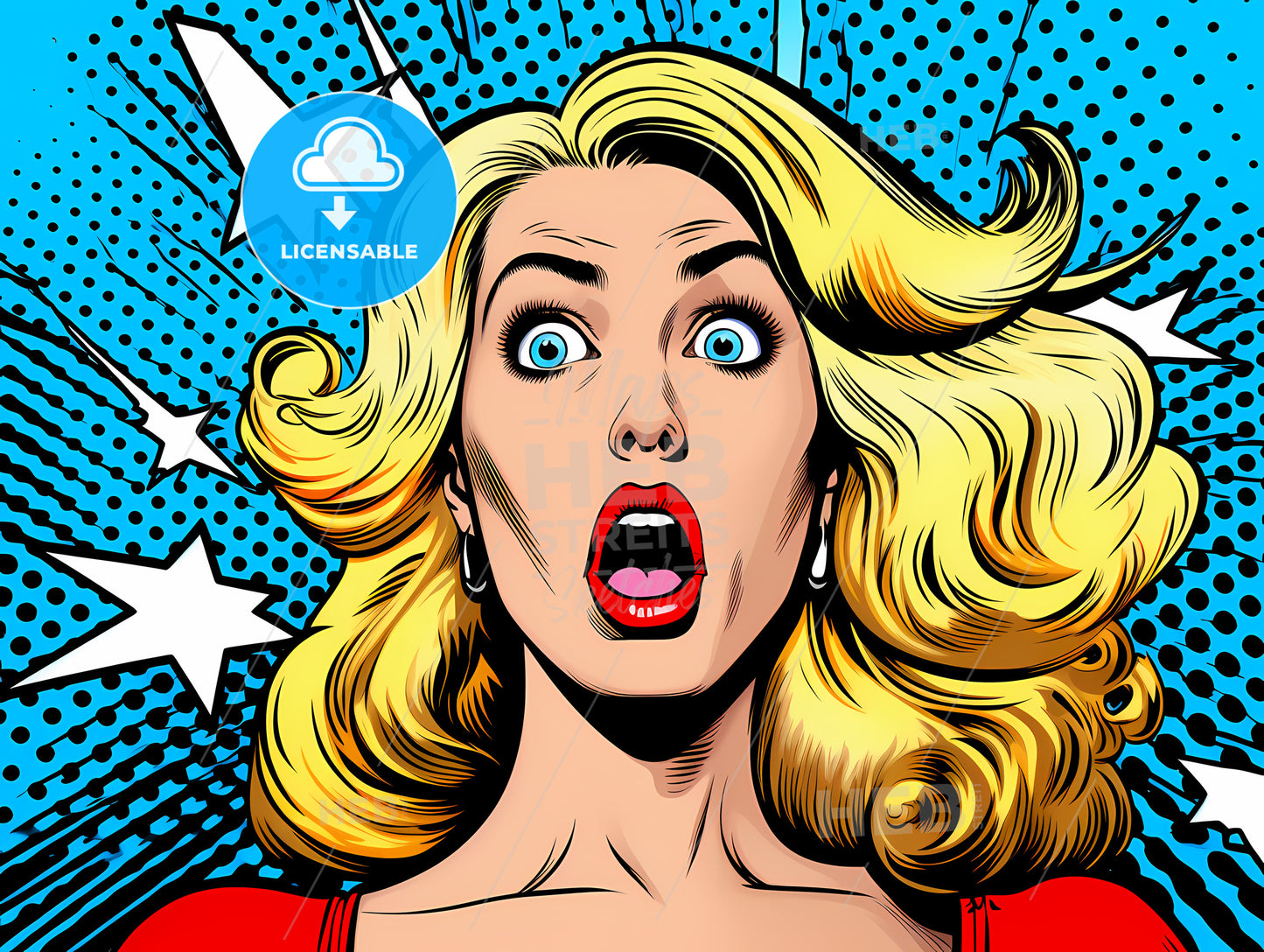 Woman With Blonde Hair And Red Lipstick