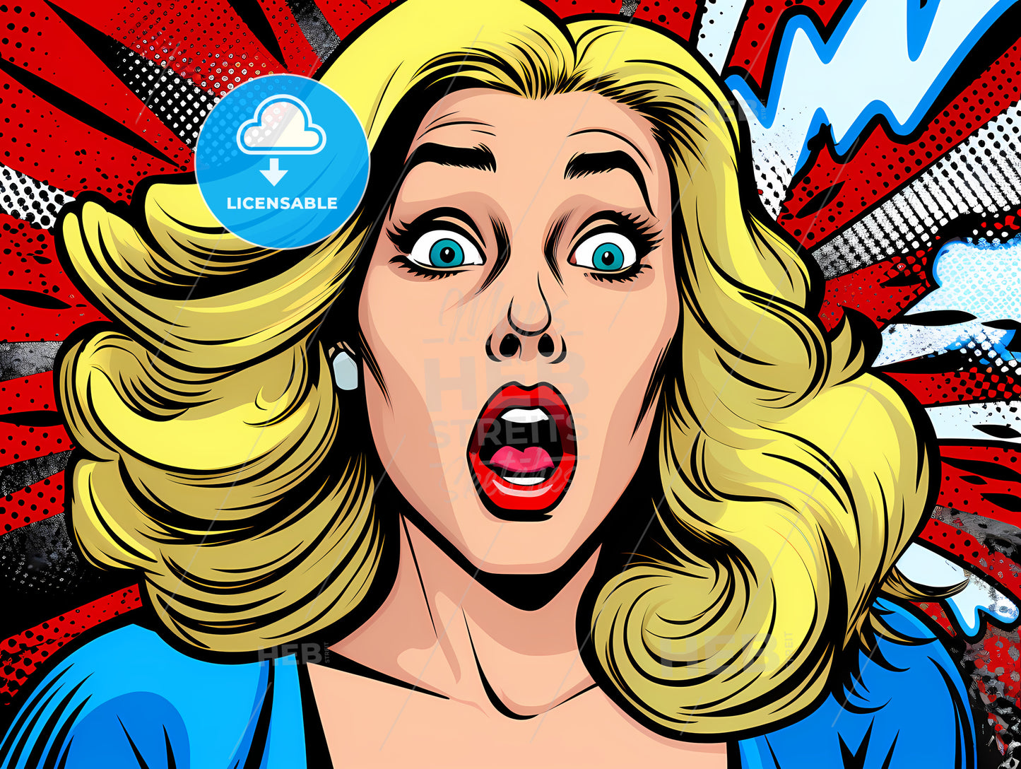 Woman With Blonde Hair And Open Mouth