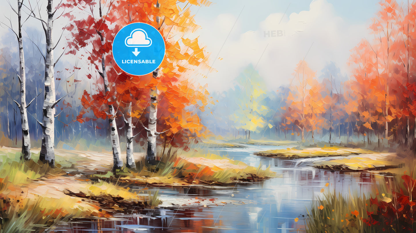 River With Trees And Grass