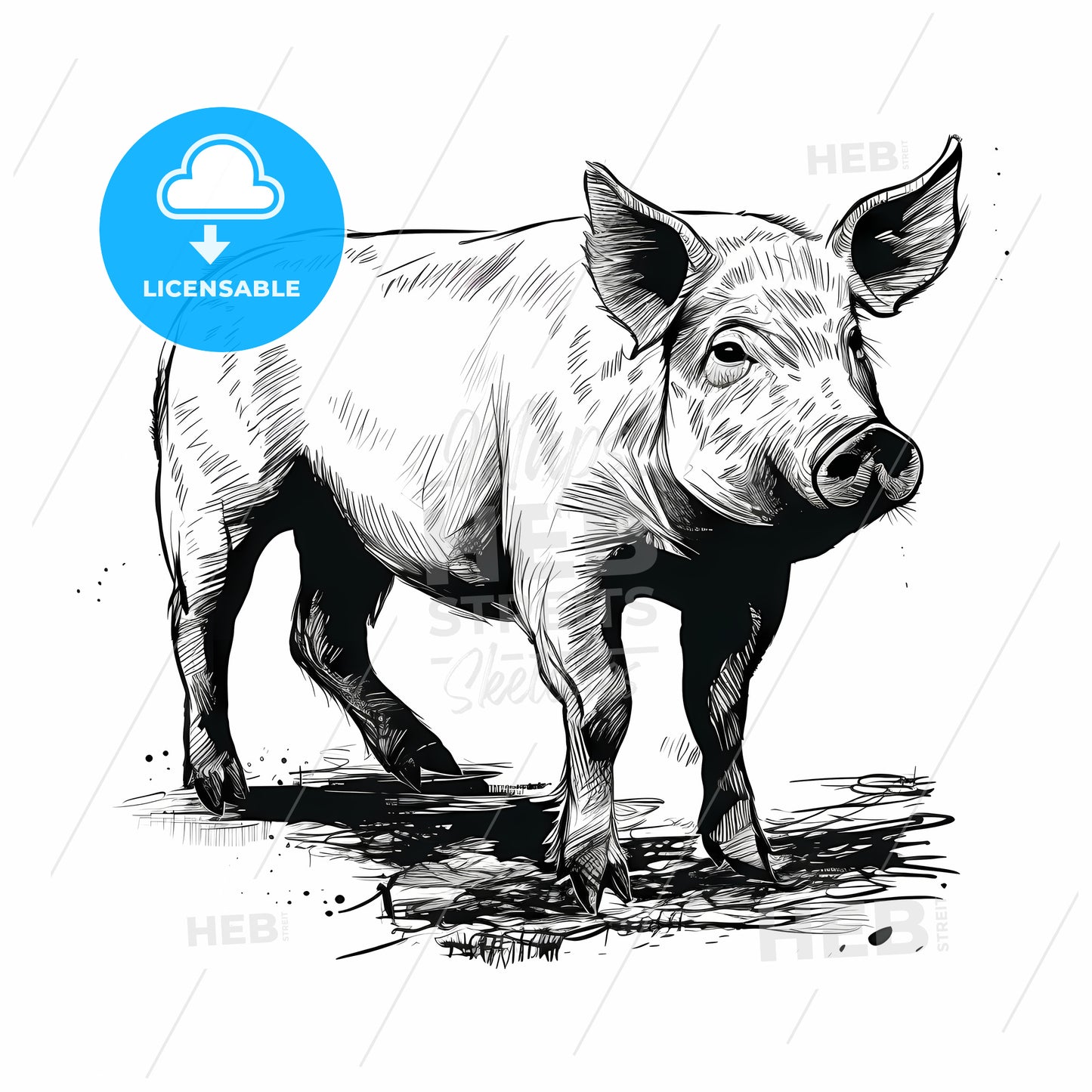 Pig Standing On Dirt