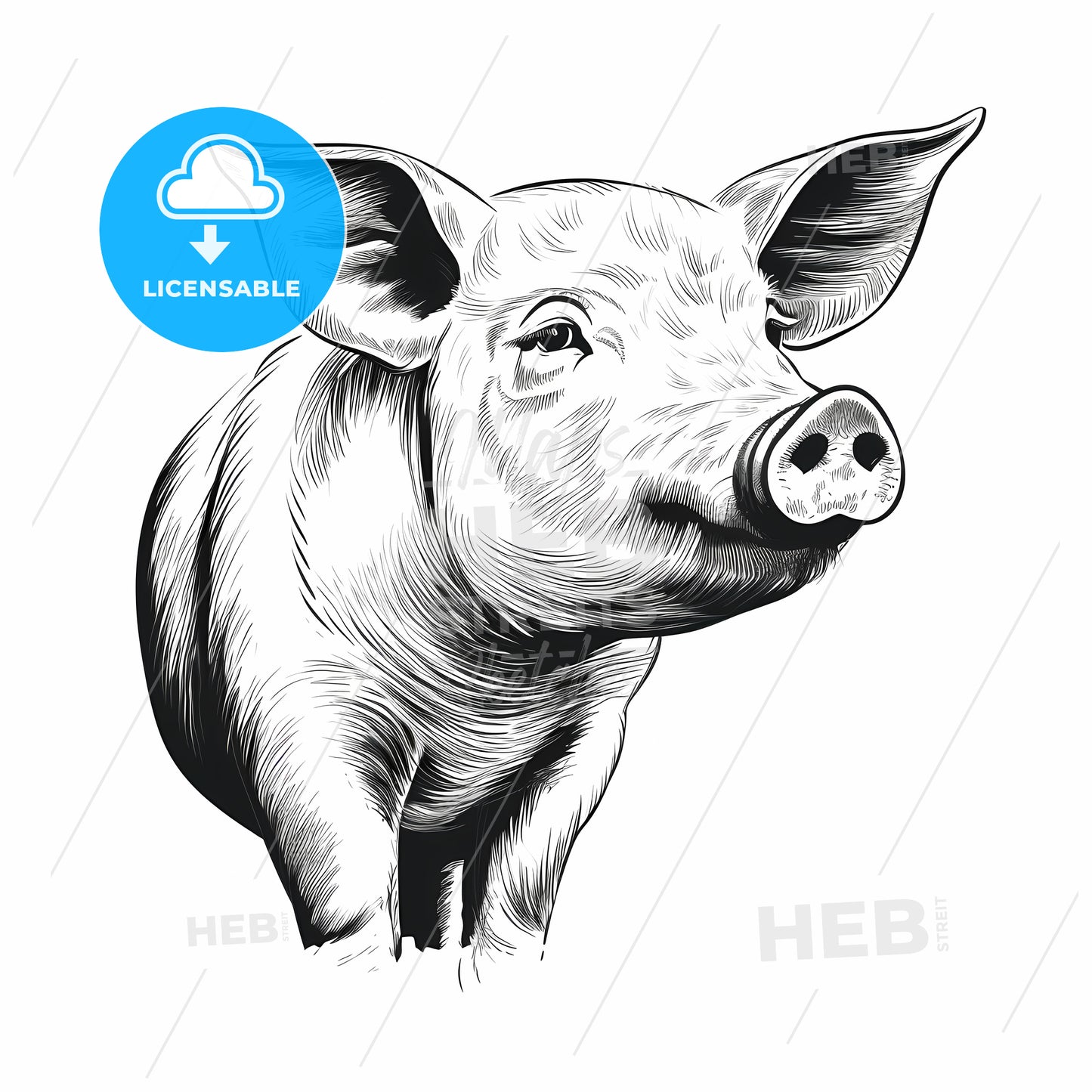 Pig With Large Ears