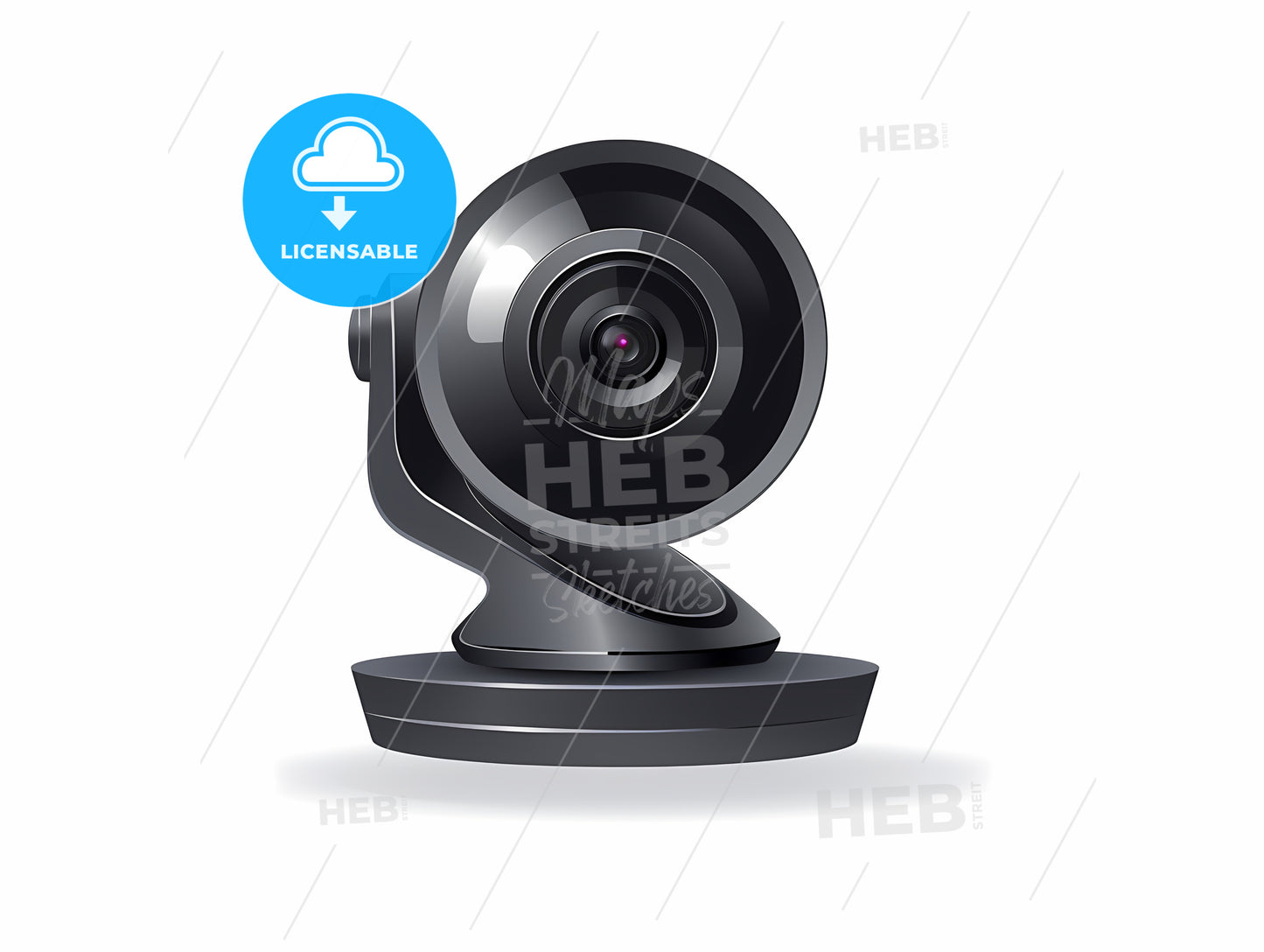 Black Webcam With A Round Lens