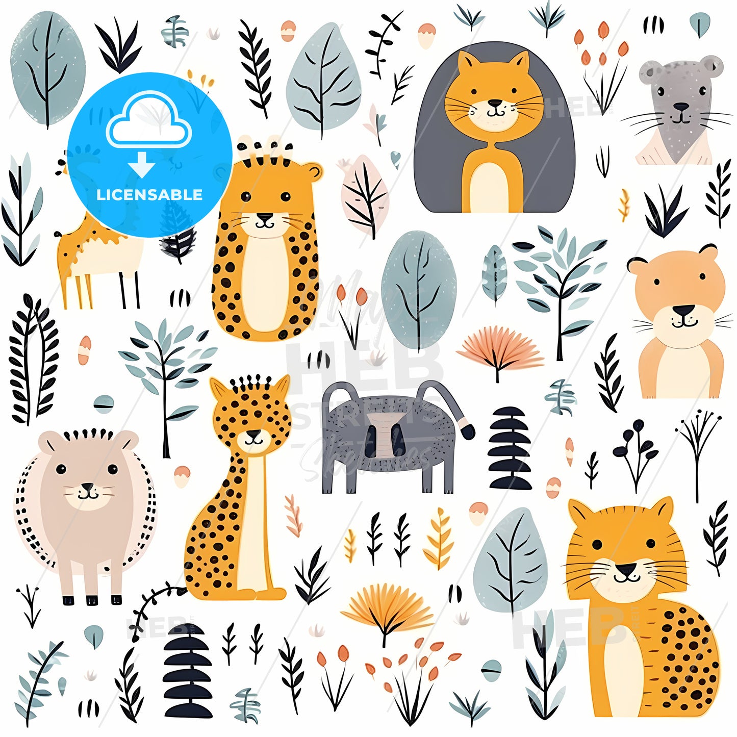 Collection Of Animals And Plants