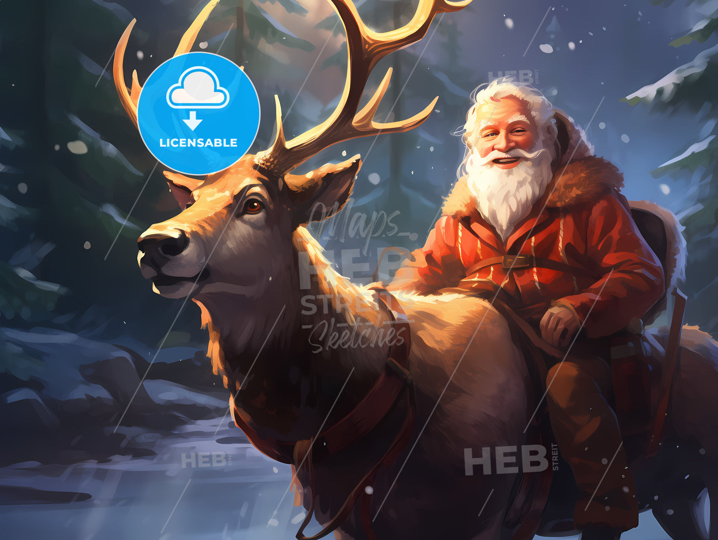 Man Riding A Reindeer