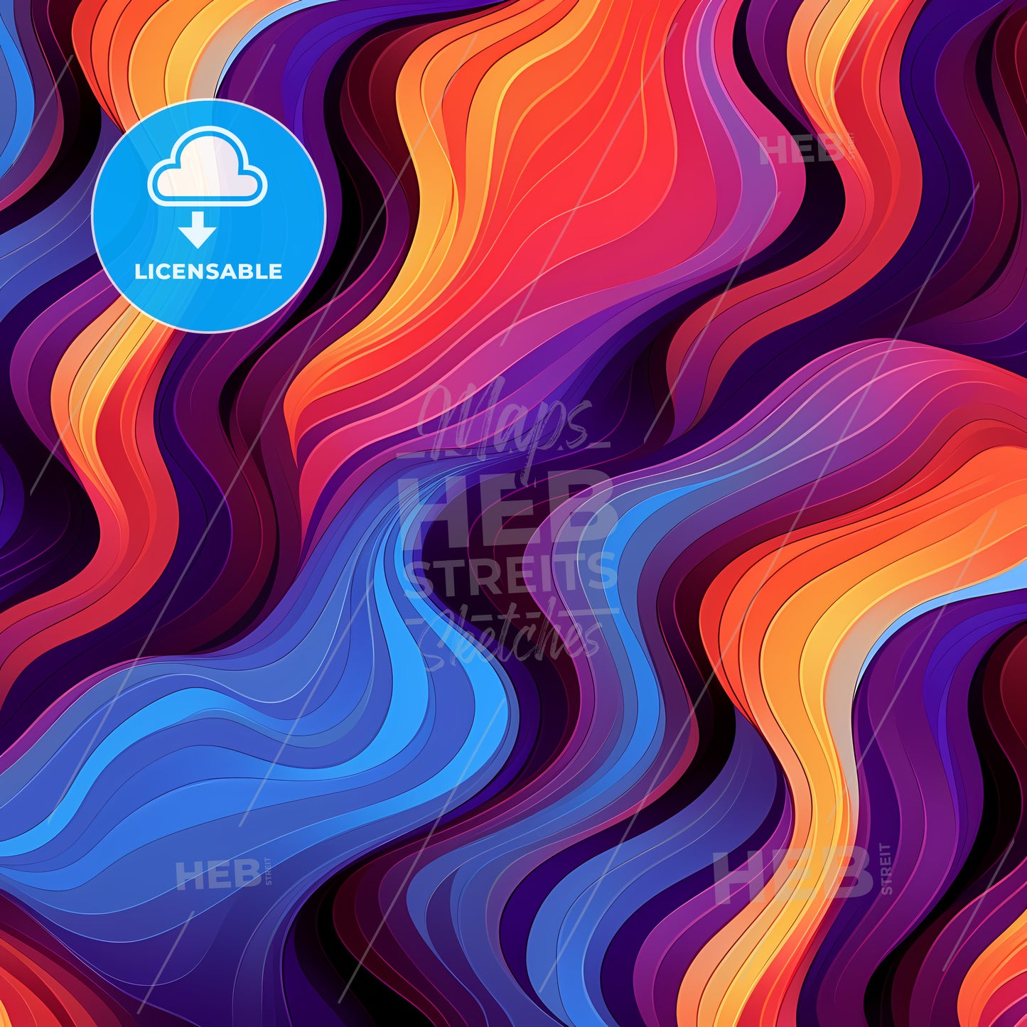 Colorful Background With Wavy Lines