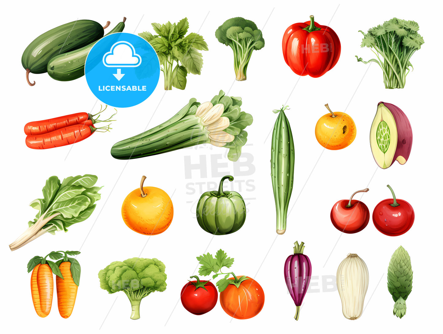 Collection Of Vegetables And Fruits