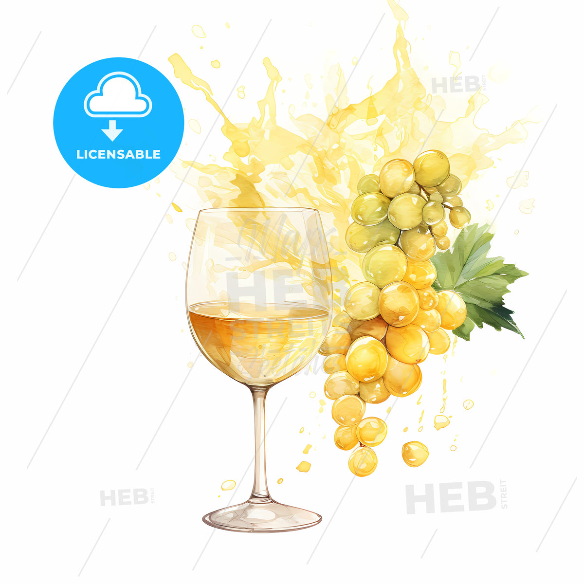 Glass Of Wine And Grapes