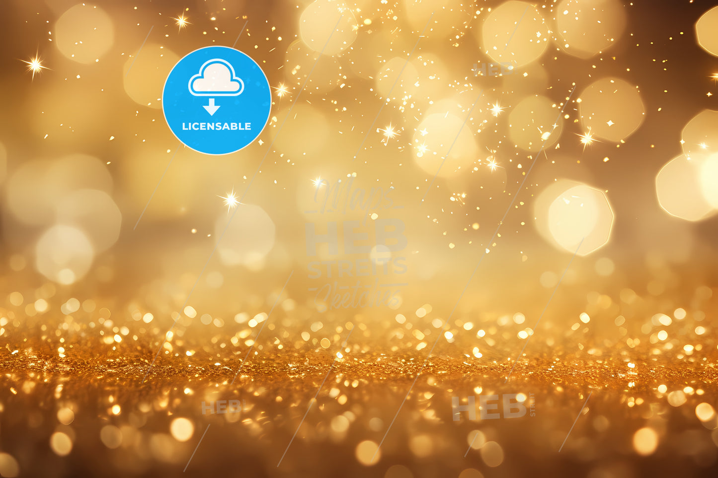 Gold Glittery Background With Stars