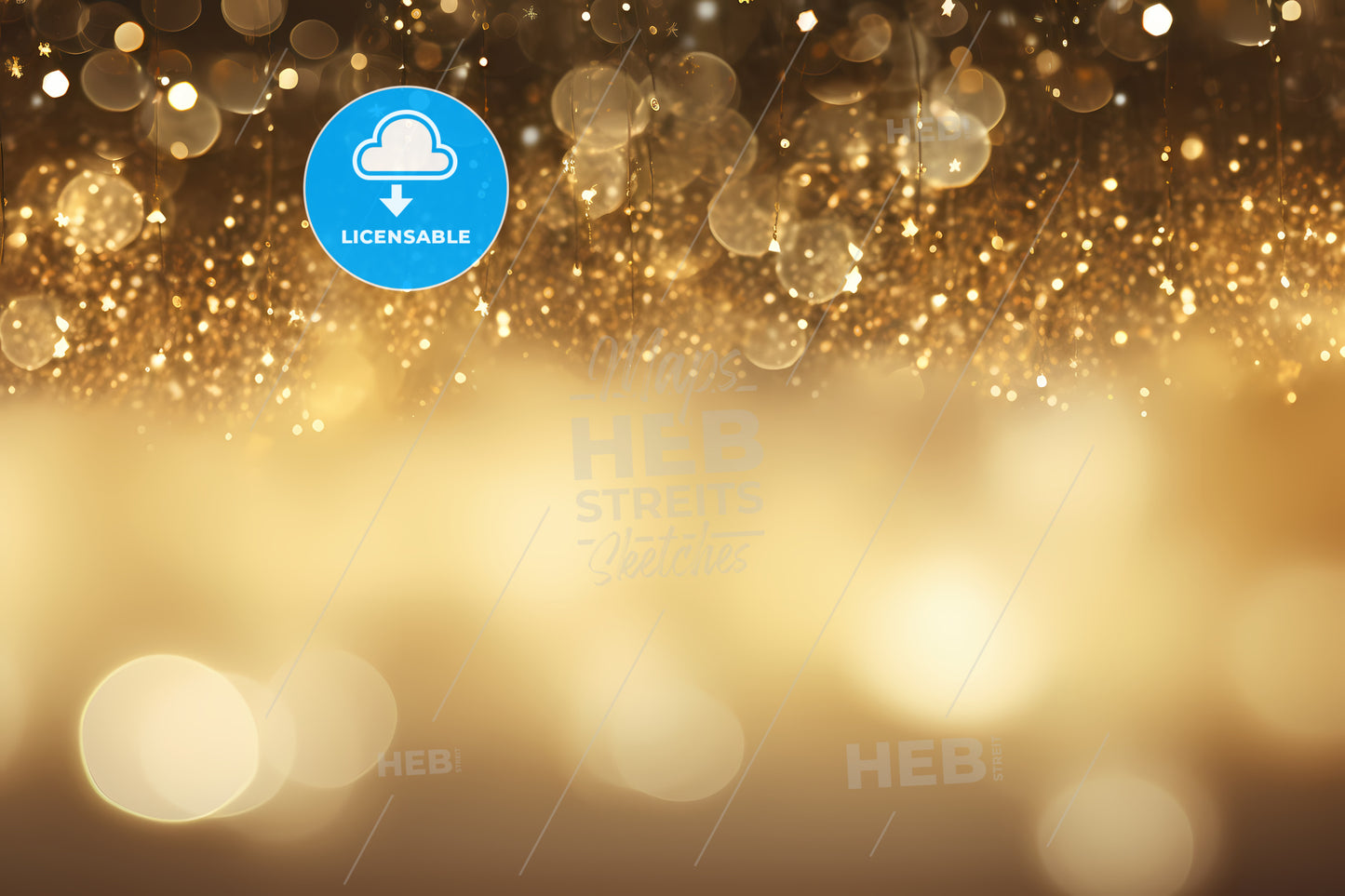 Gold And White Background With Lights