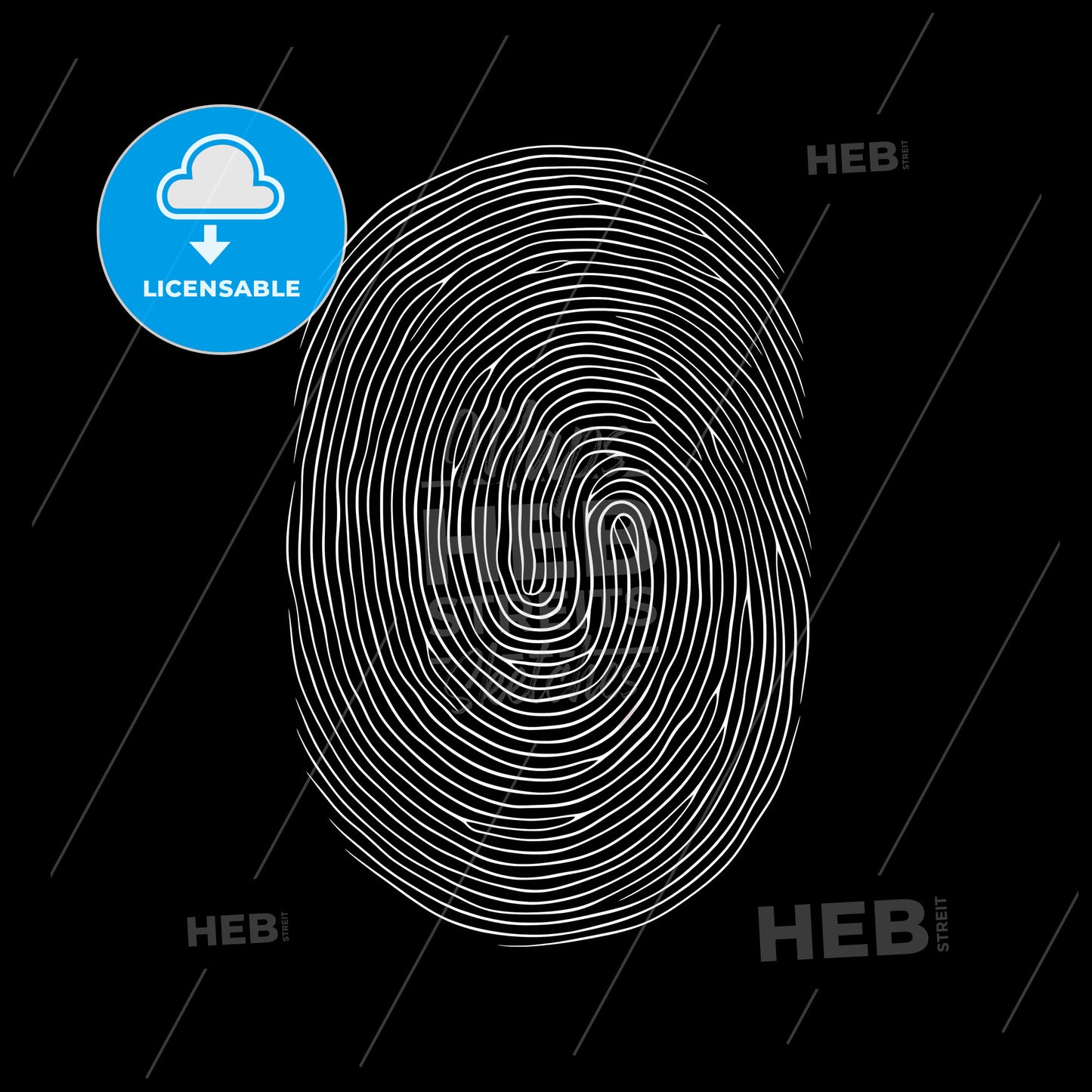 Fingerprint On A Black Background