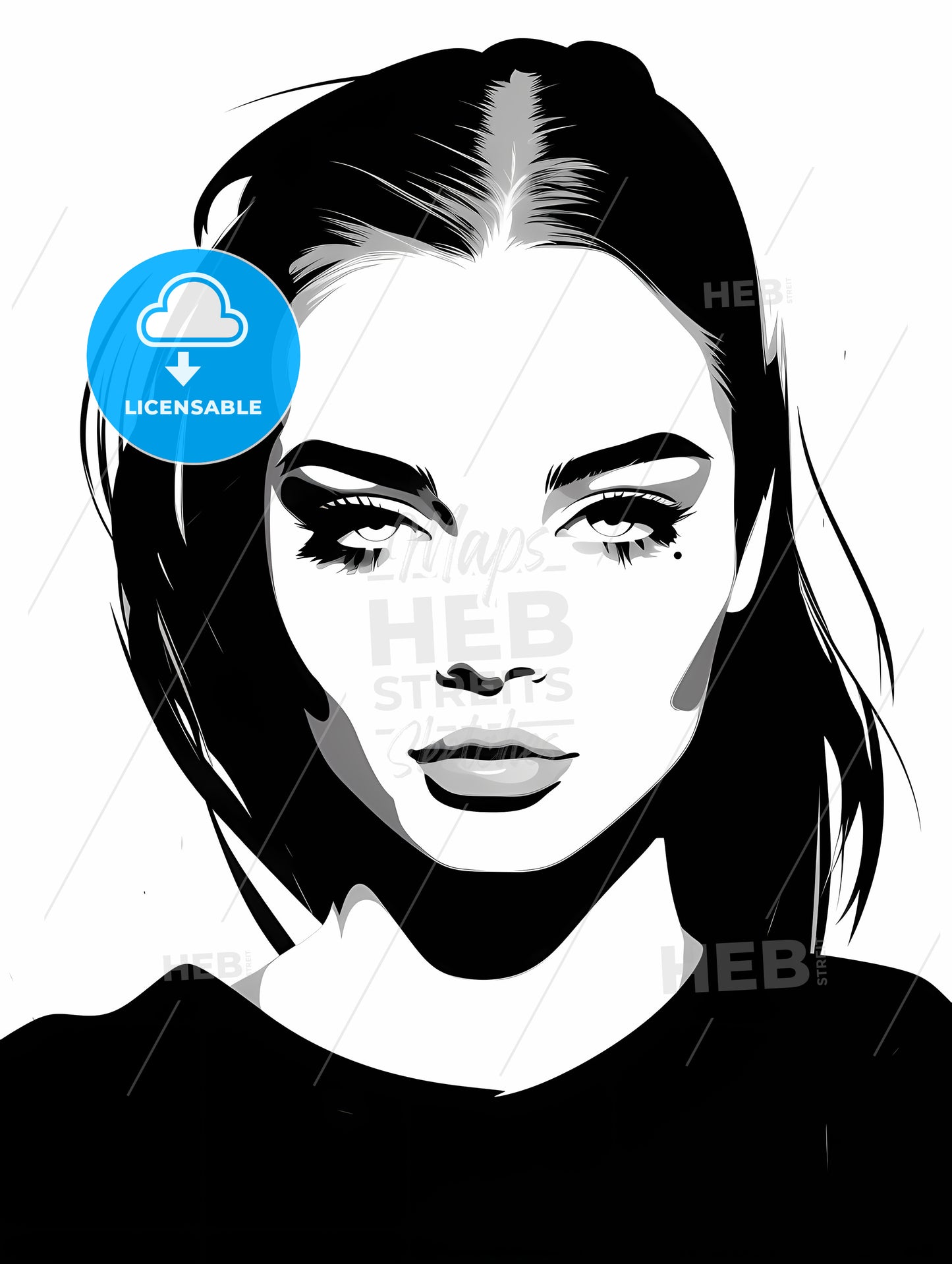 Woman With Long Hair And Makeup