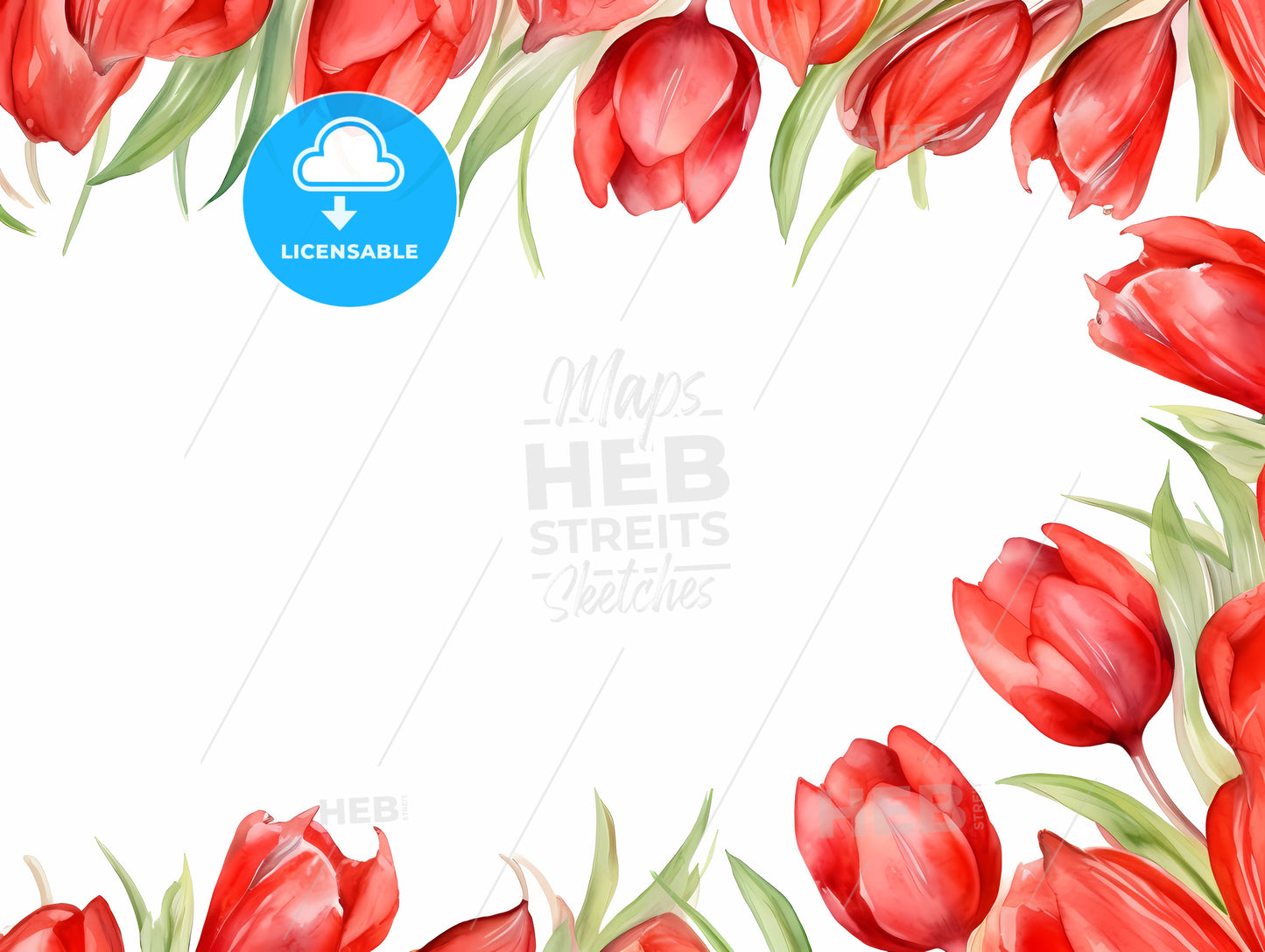 Frame Of Red Flowers