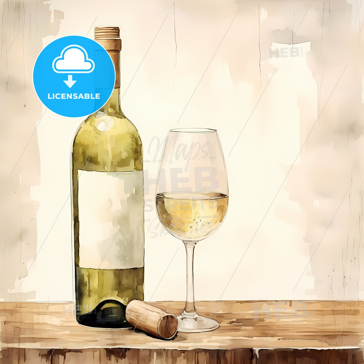 Bottle And Glass Of Wine