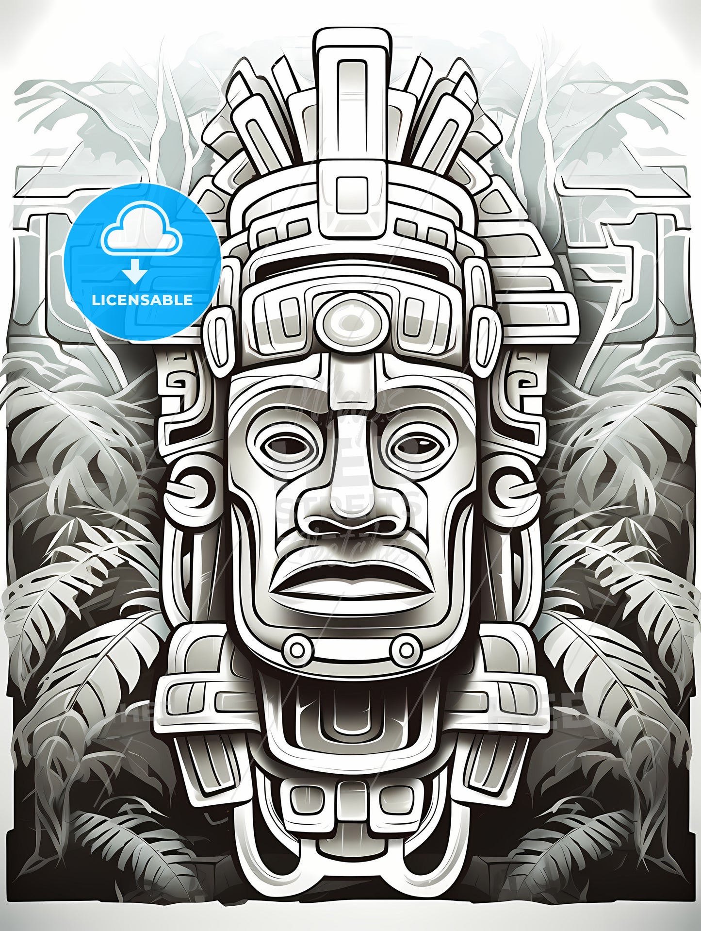 Statue Of A Man In A Jungle