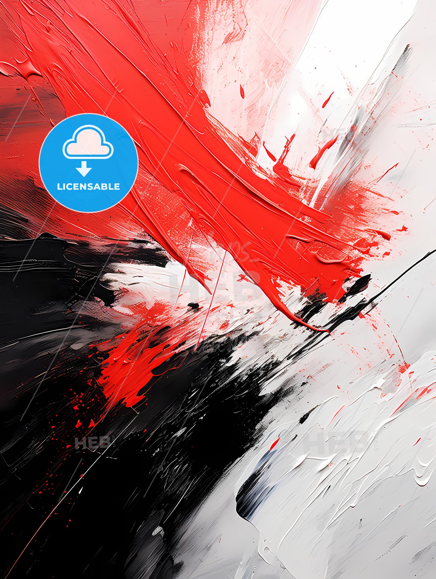 Red And Black Paint On A White Surface