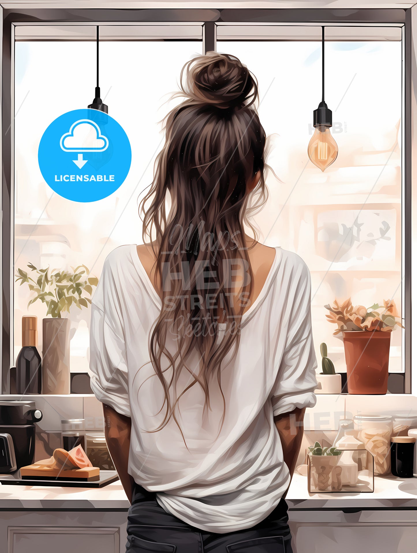 Woman Standing In Front Of A Window