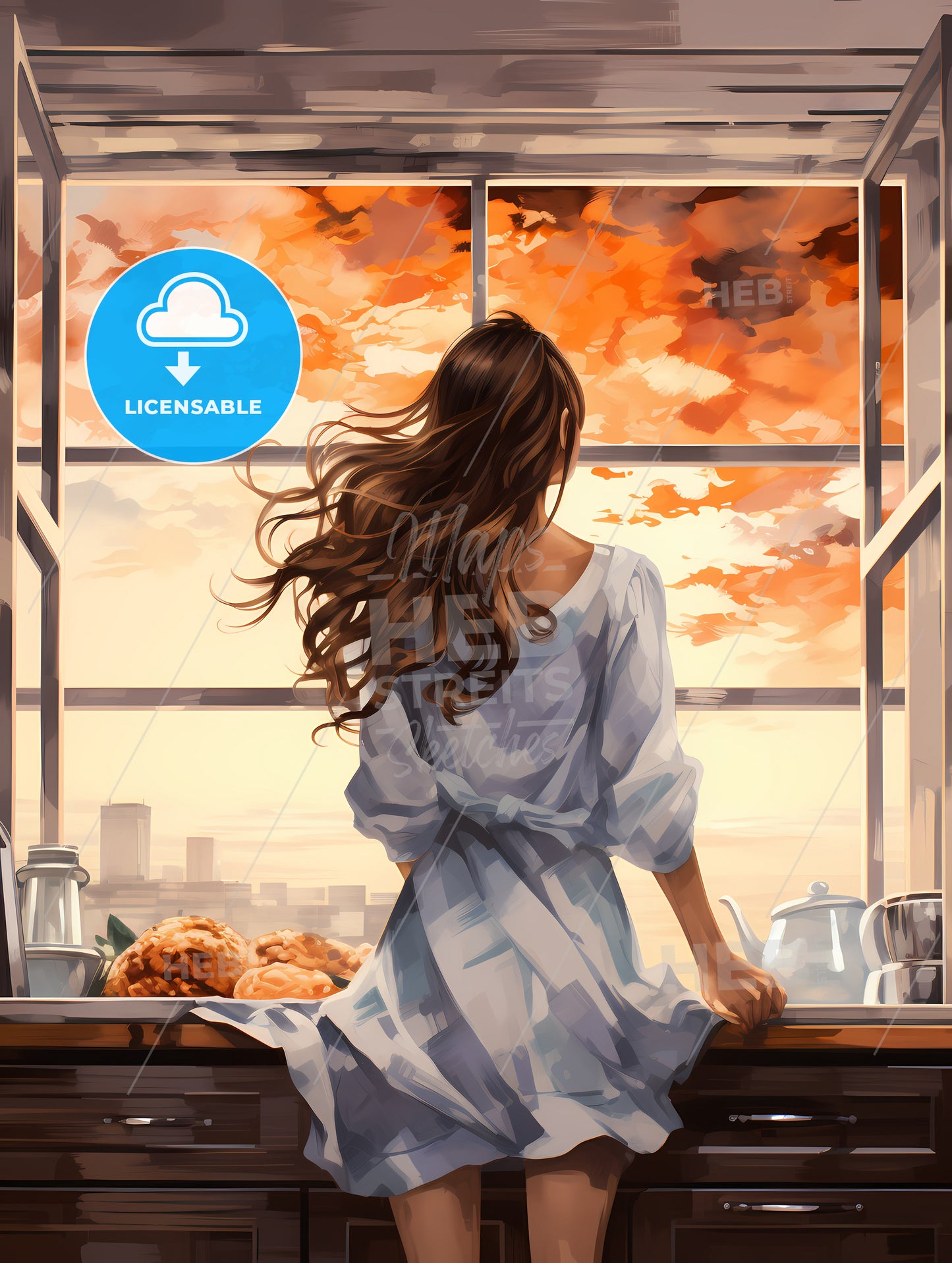 Woman Looking Out A Window