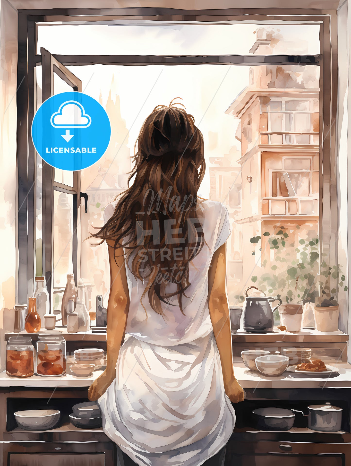 Woman Looking Out A Window