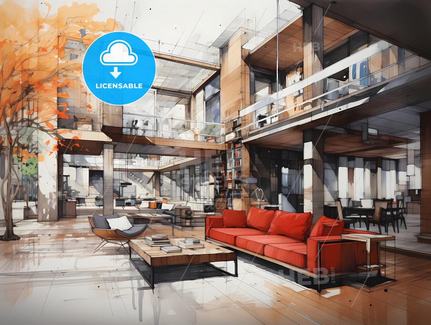 Drawing Of A Living Room