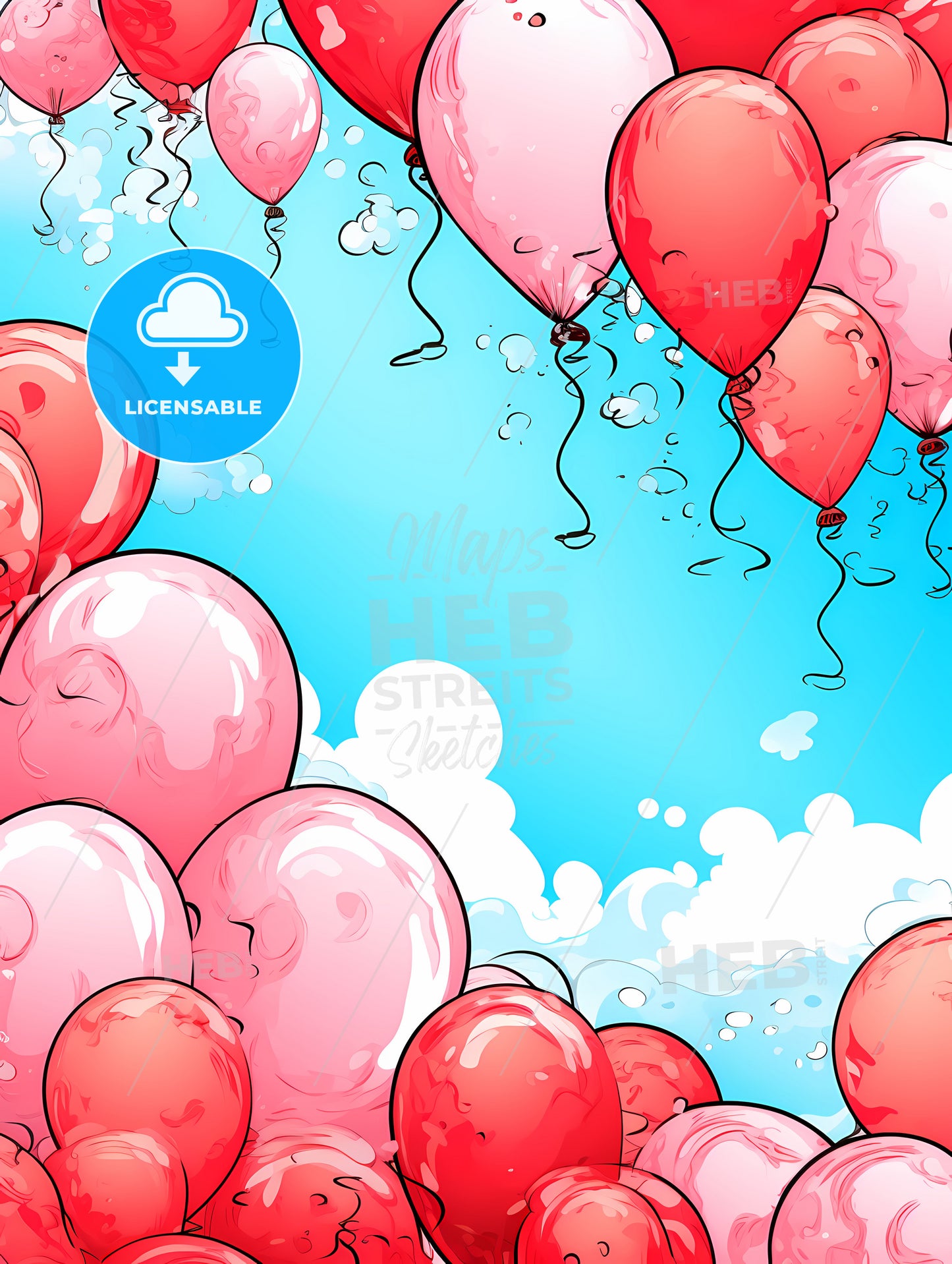 Group Of Balloons In The Sky