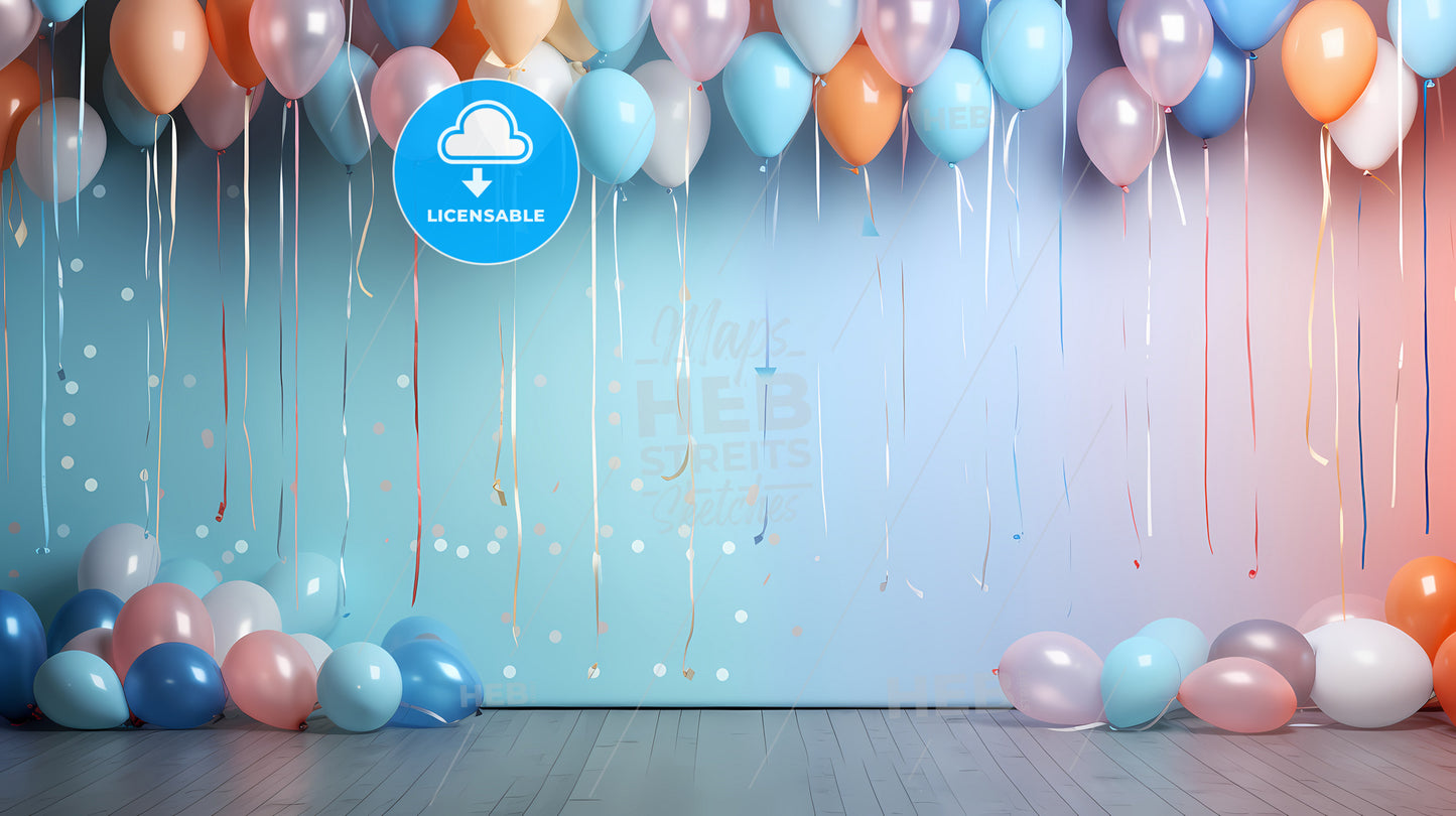 Group Of Balloons In A Room