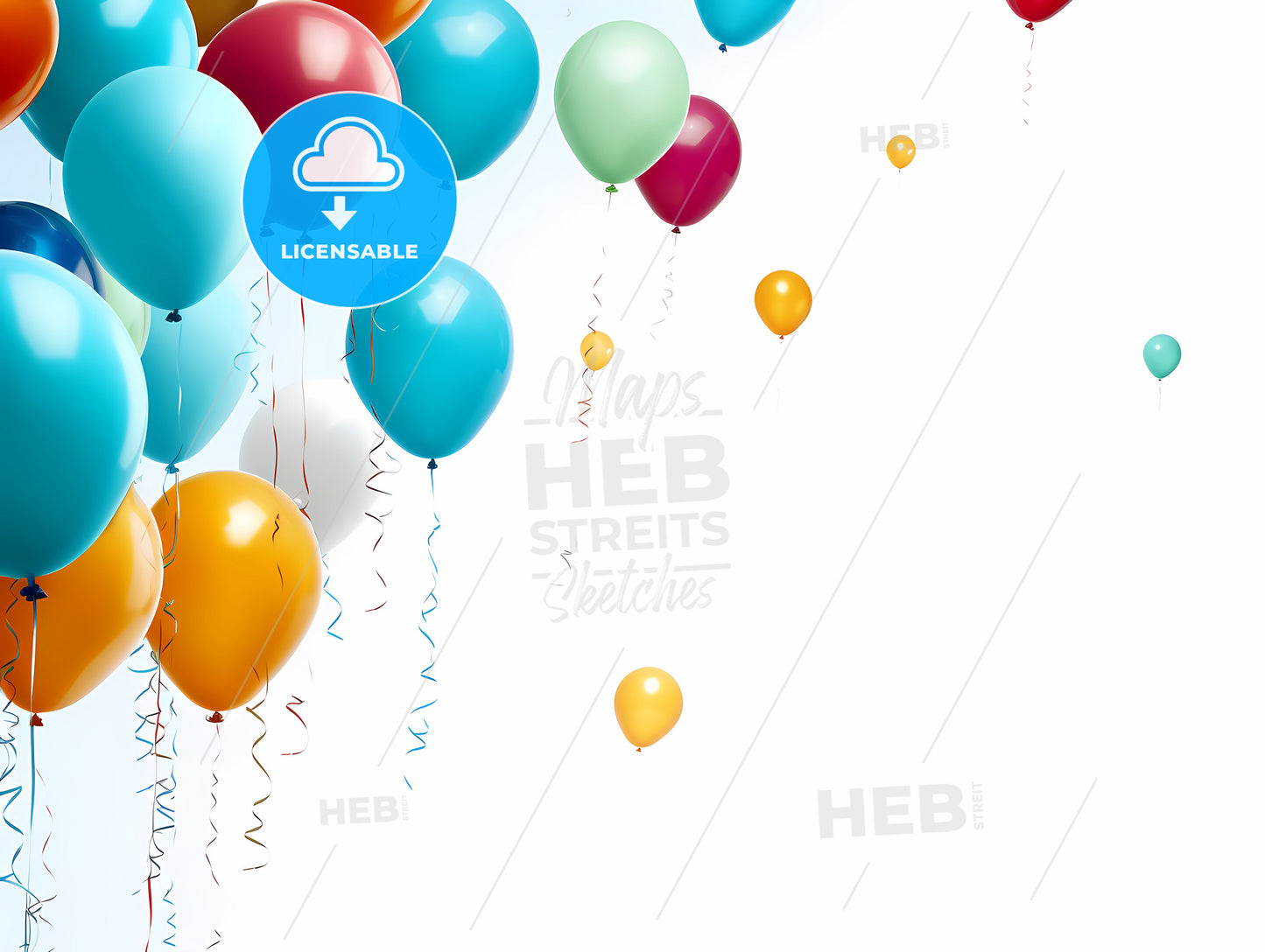 Group Of Balloons In The Sky