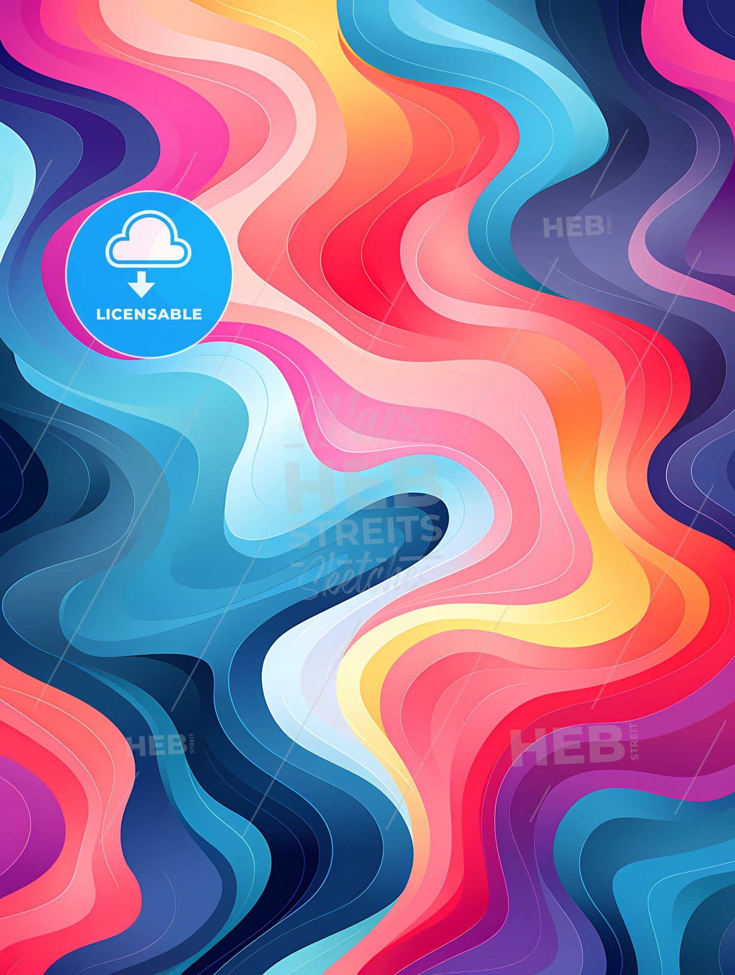 Colorful Background With Wavy Lines