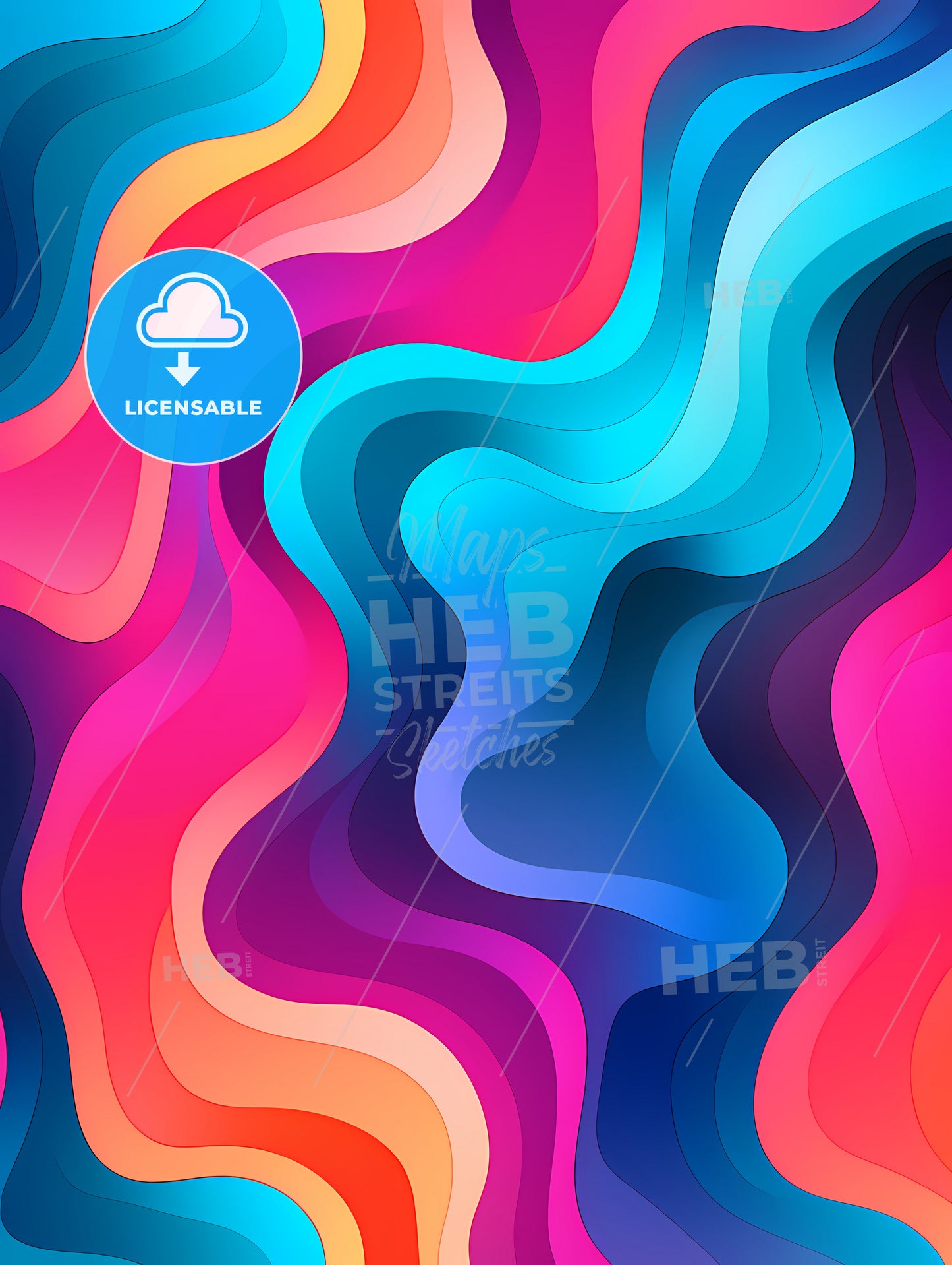 Colorful Background With Wavy Lines