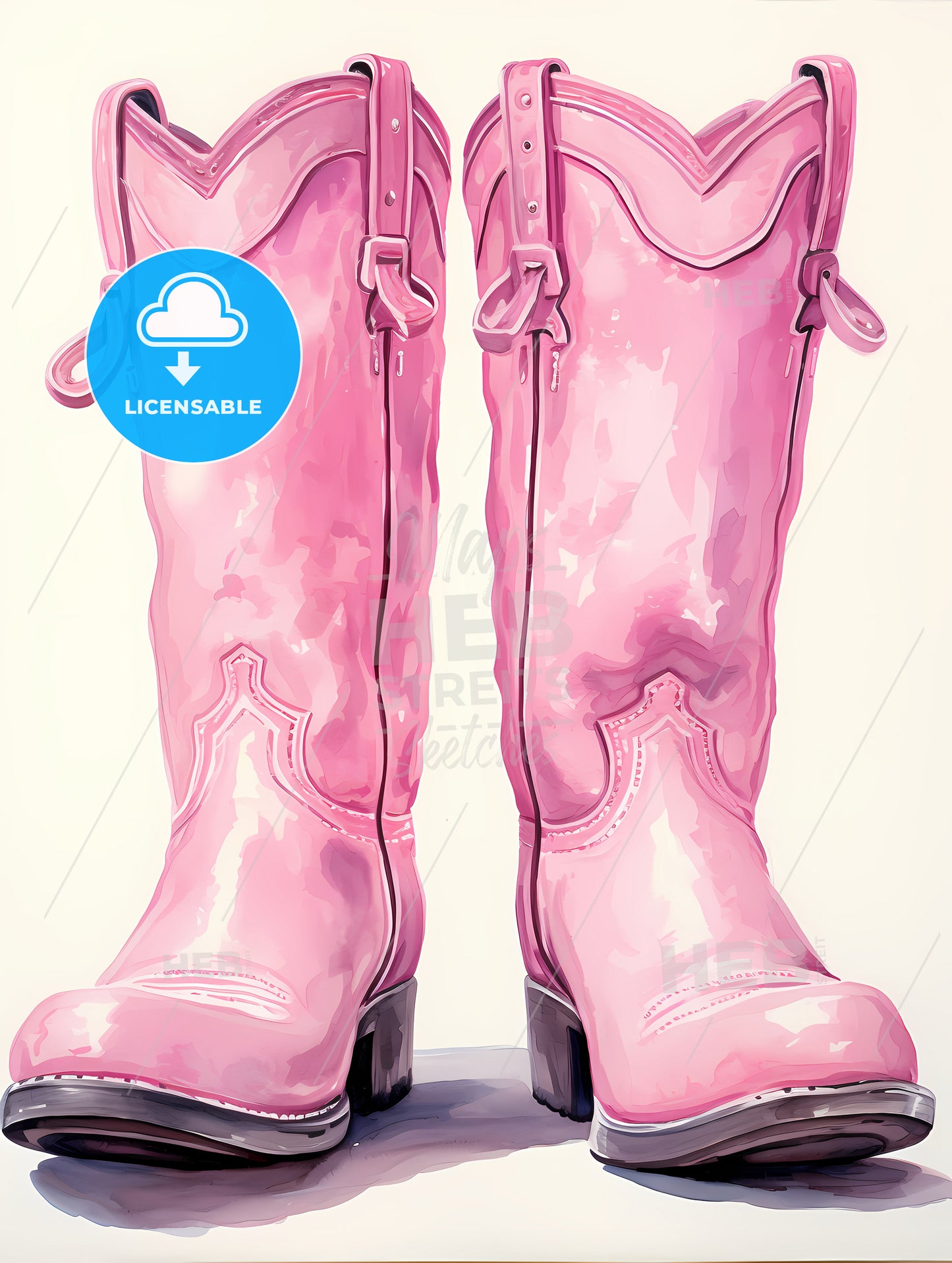 Pair Of Pink Cowboy Boots