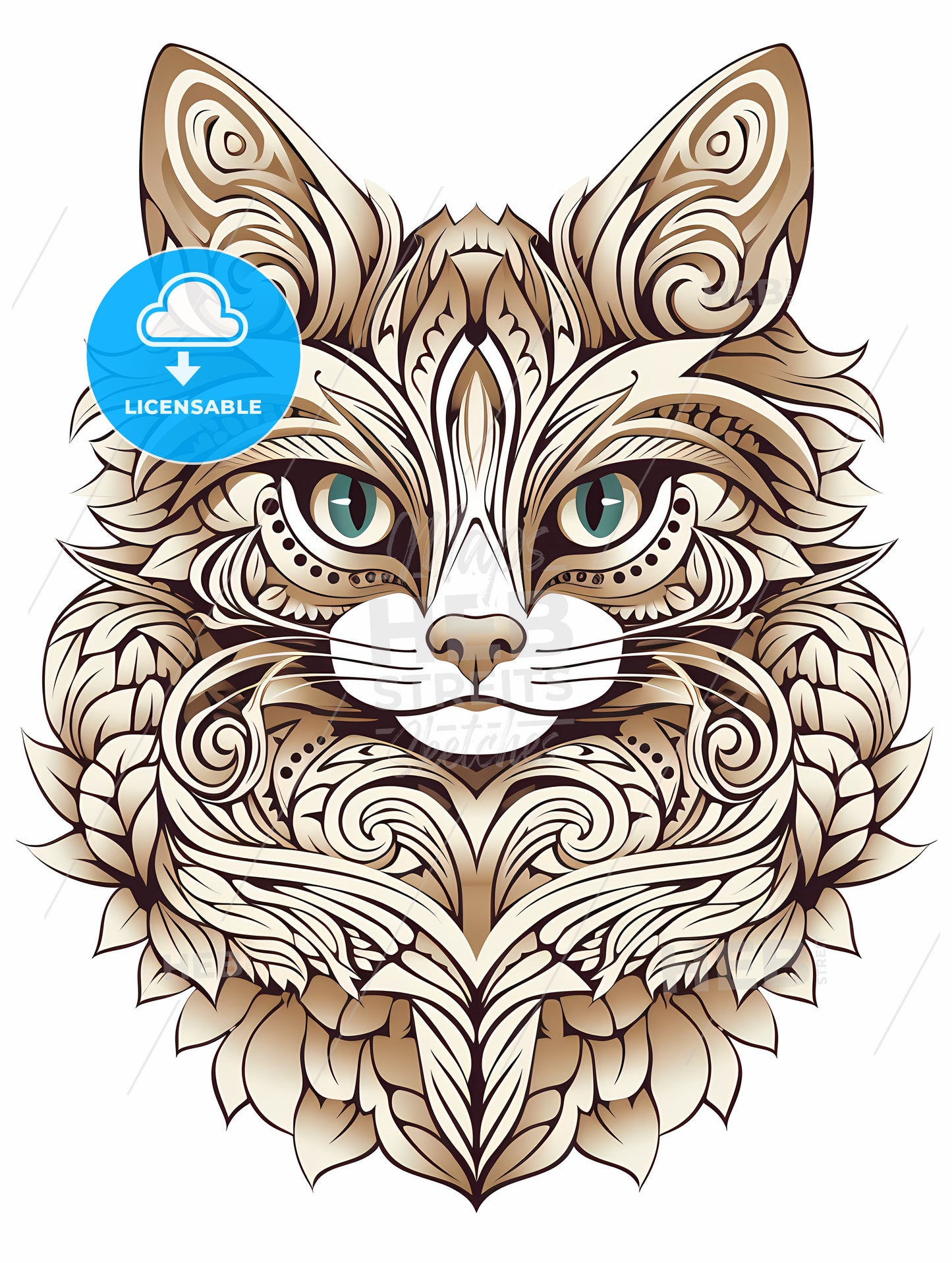 Cat With Ornate Patterns