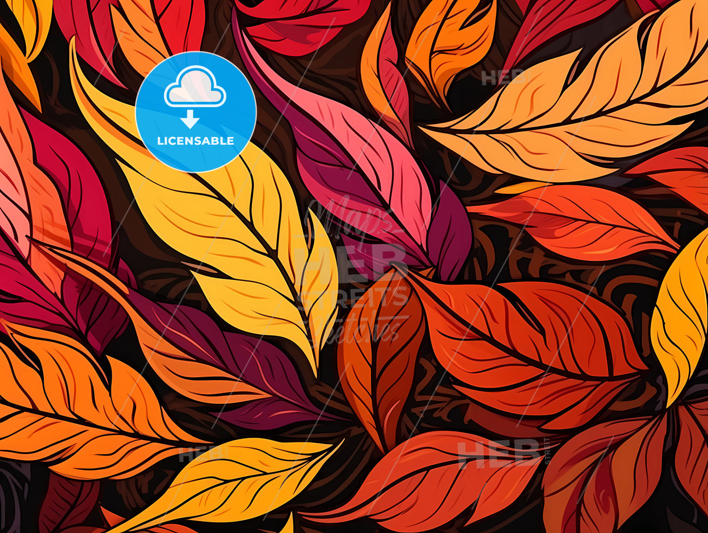 Colorful Leaves On A Surface