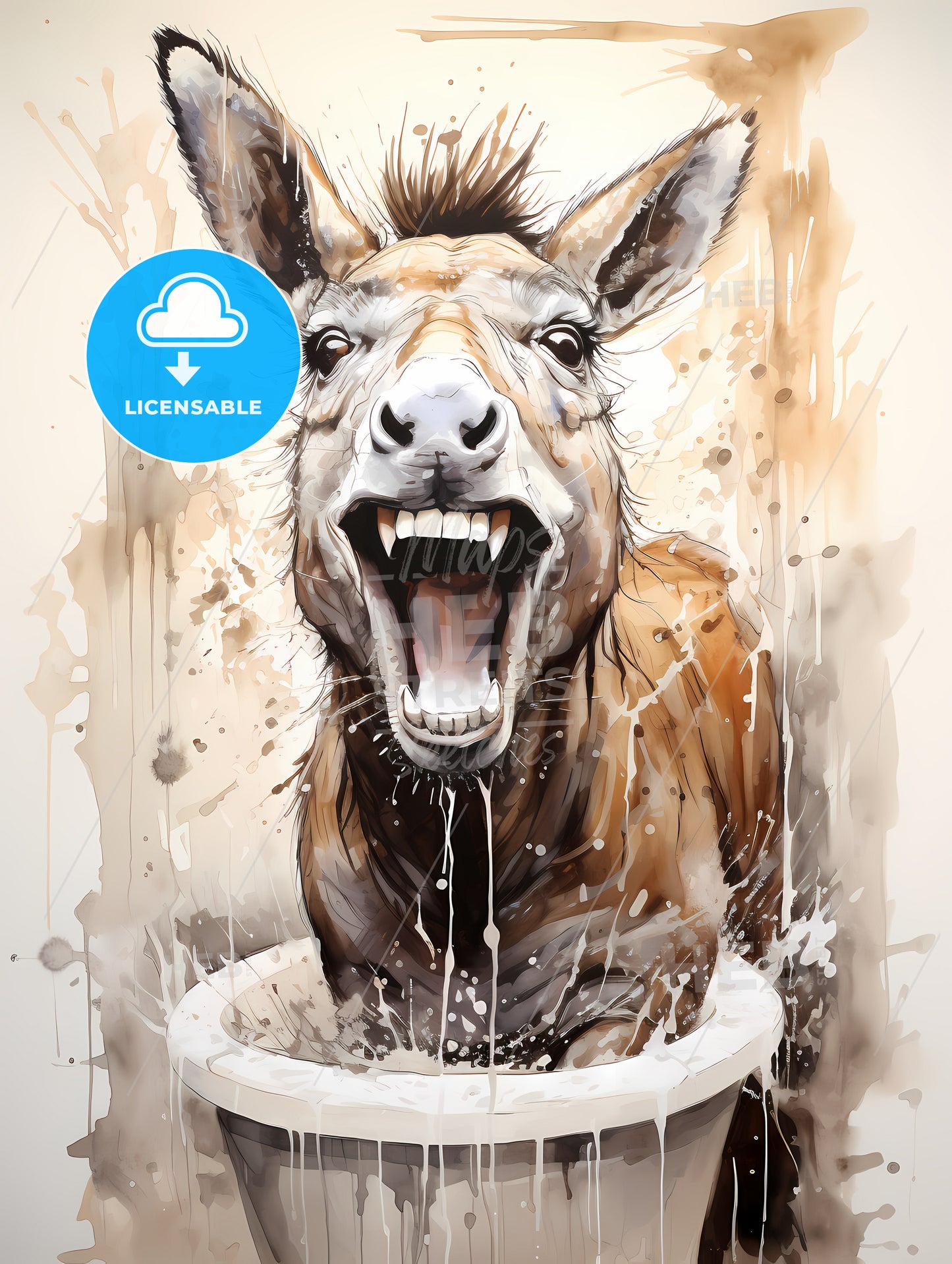 Donkey With Its Mouth Open