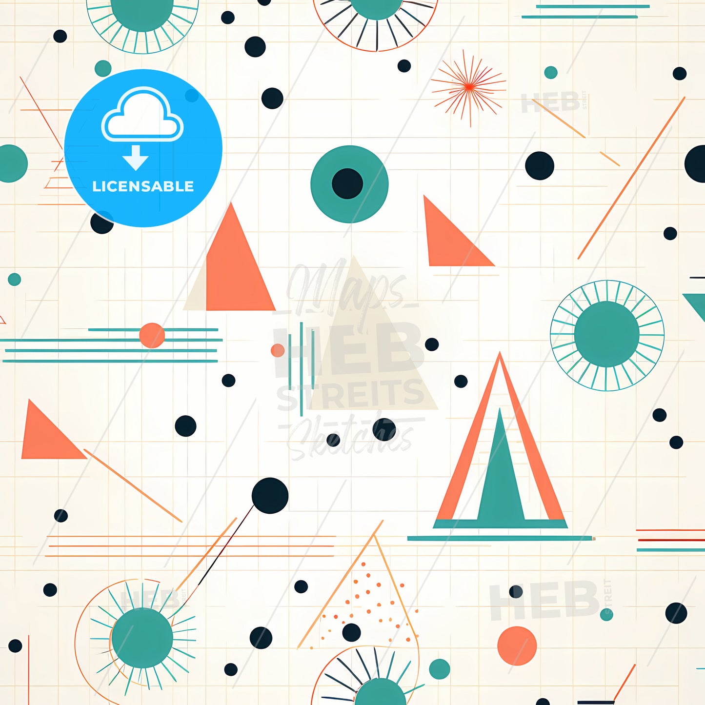 Pattern Of Geometric Shapes And Dots