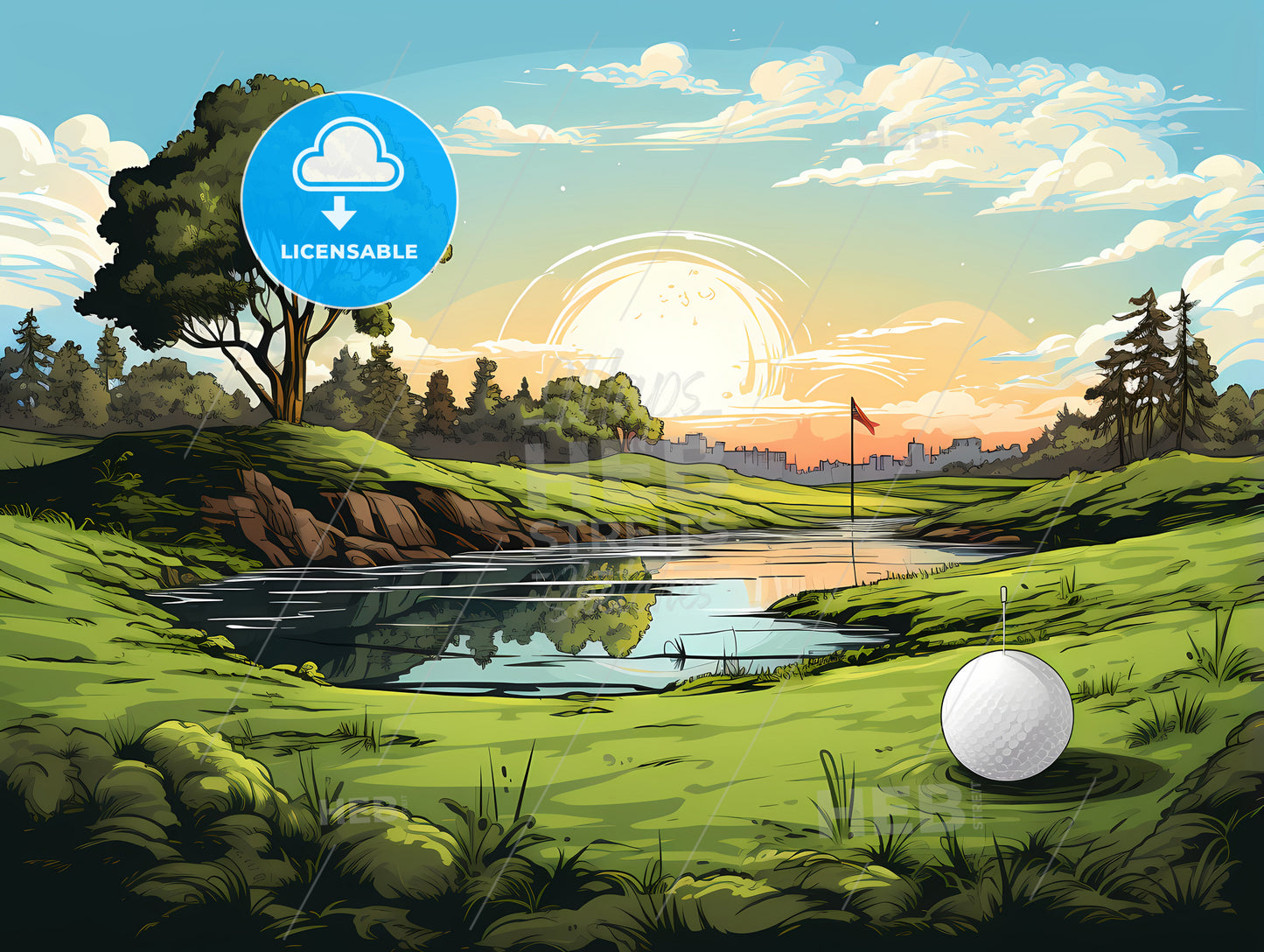 Golf Ball On The Grass