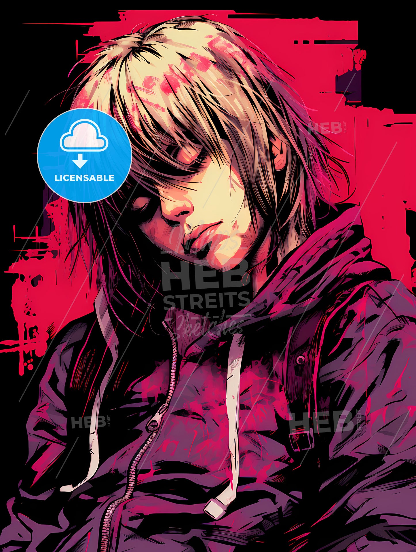 Woman With Blonde Hair And A Backpack