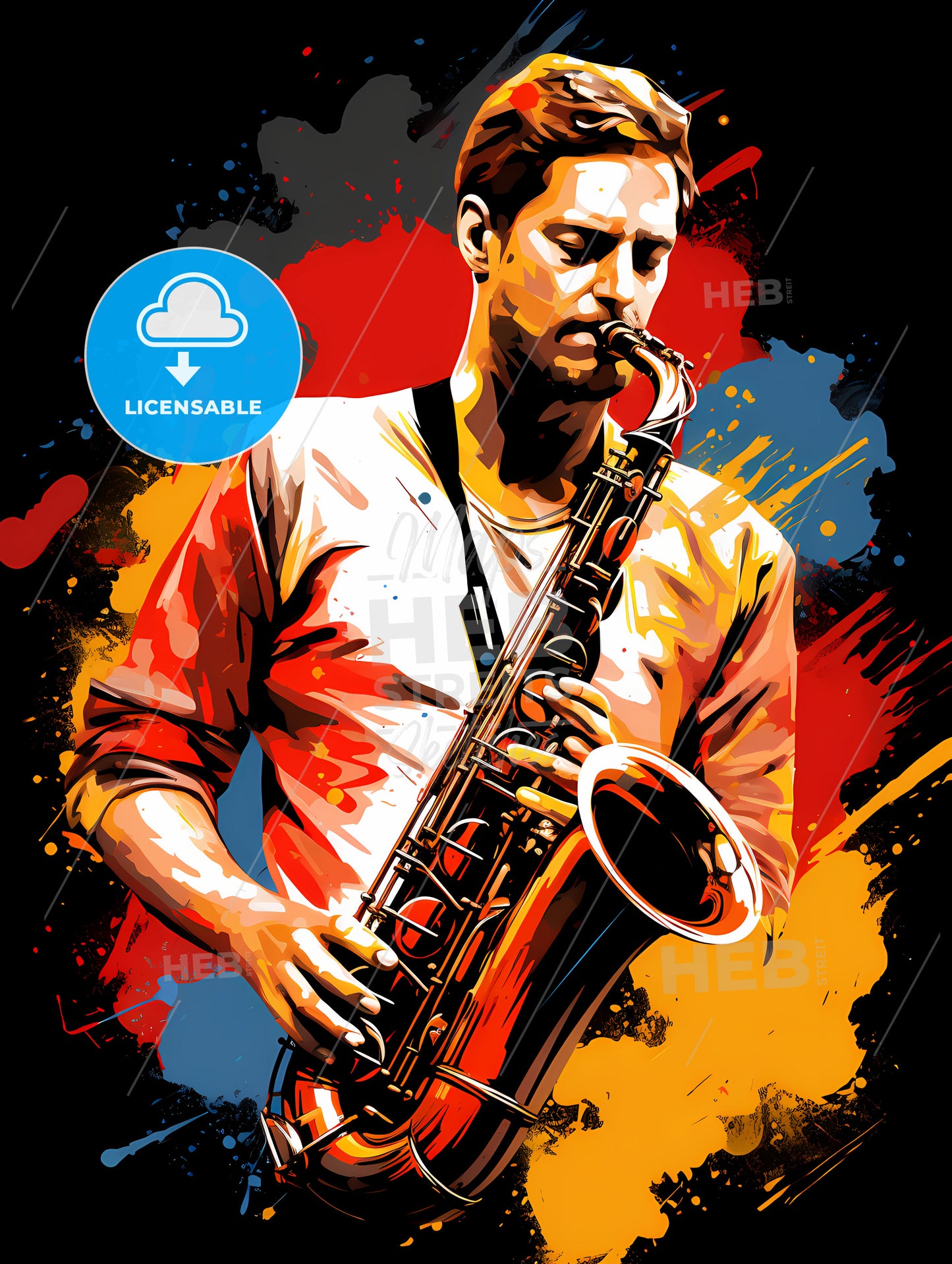 Man Playing A Saxophone