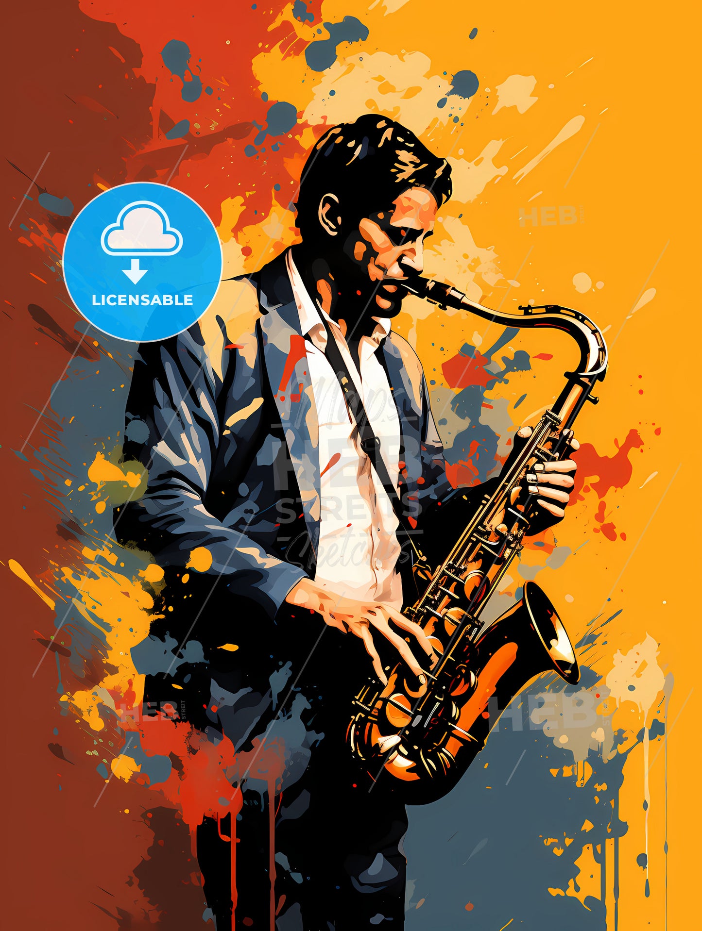 Man Playing A Saxophone