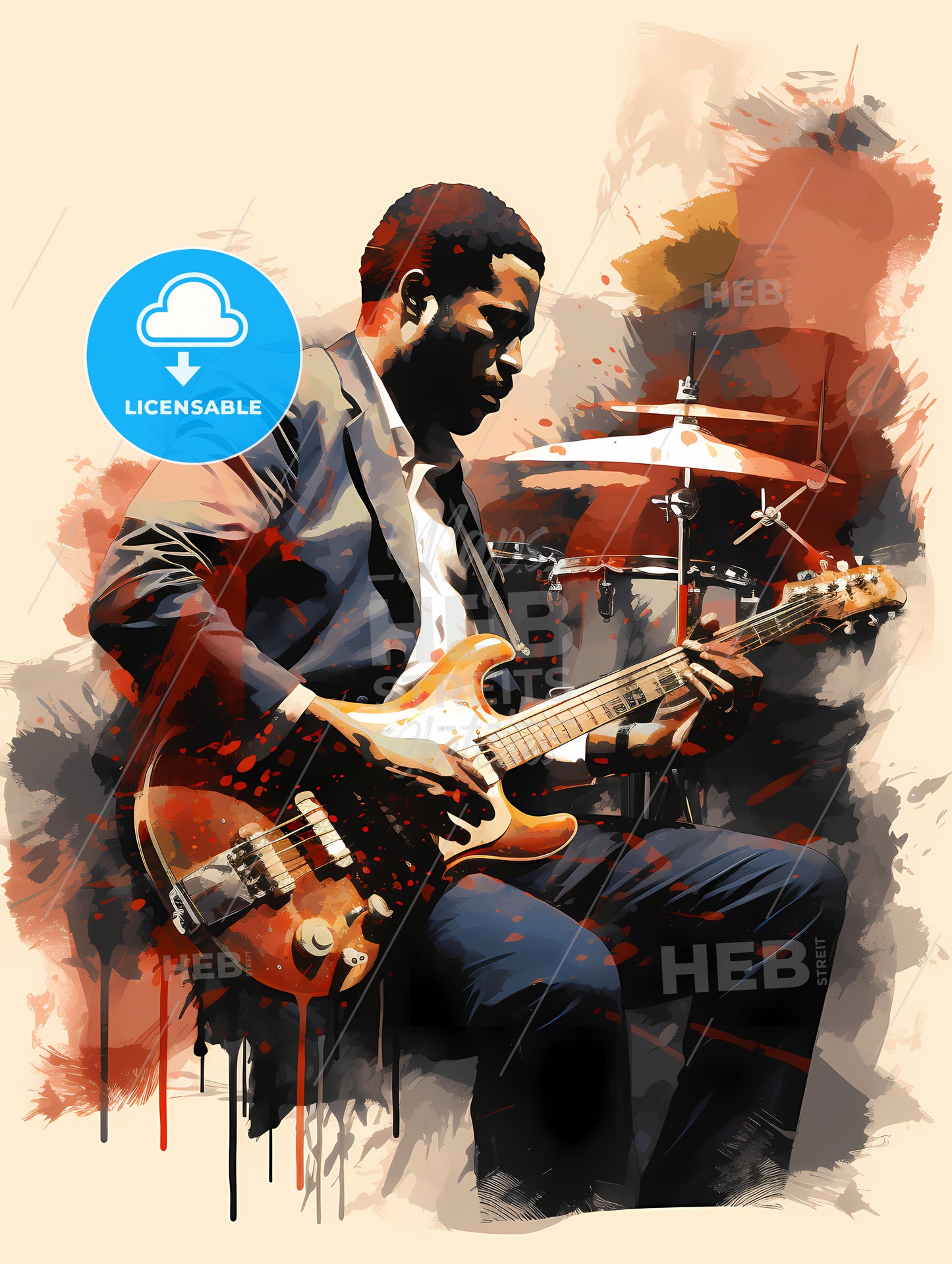 Man Playing A Guitar