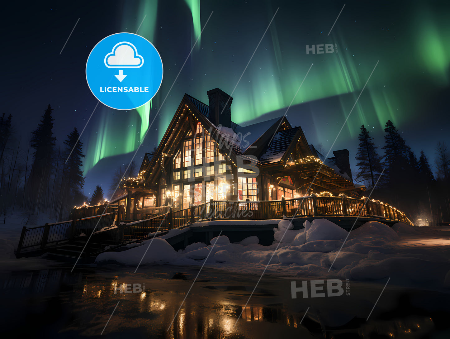 House With Lights In The Sky