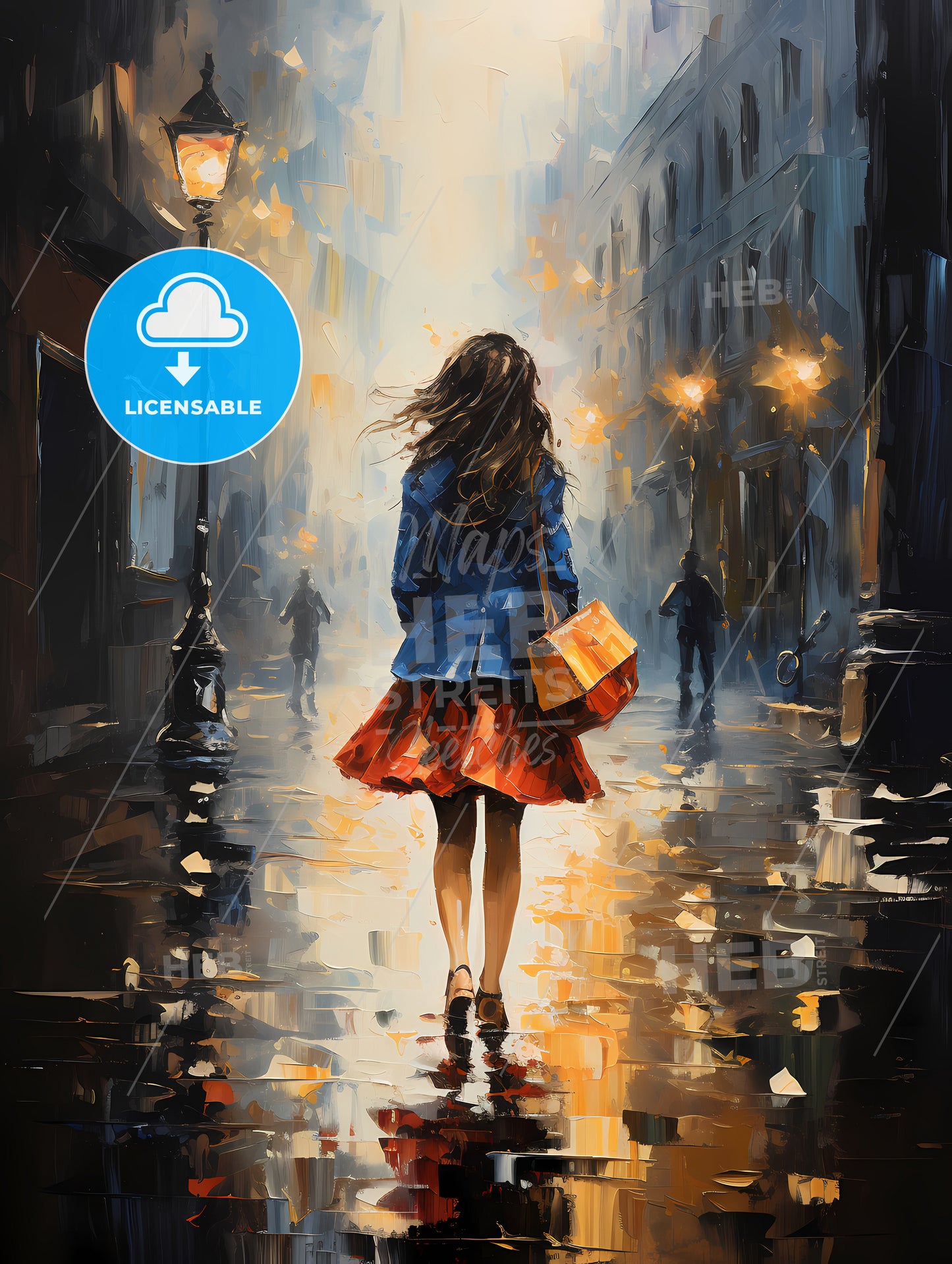 Woman Walking In A City Street