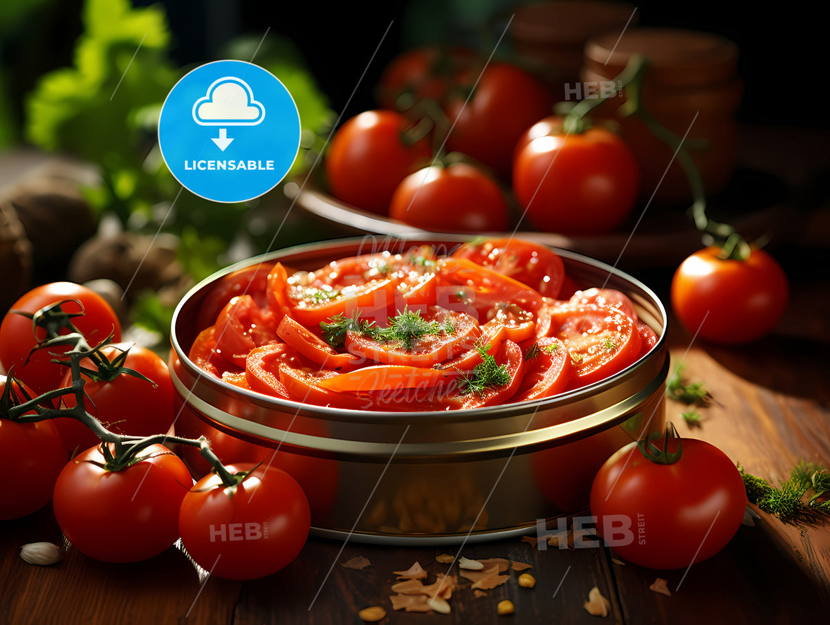 Can Of Tomatoes With Greens In It