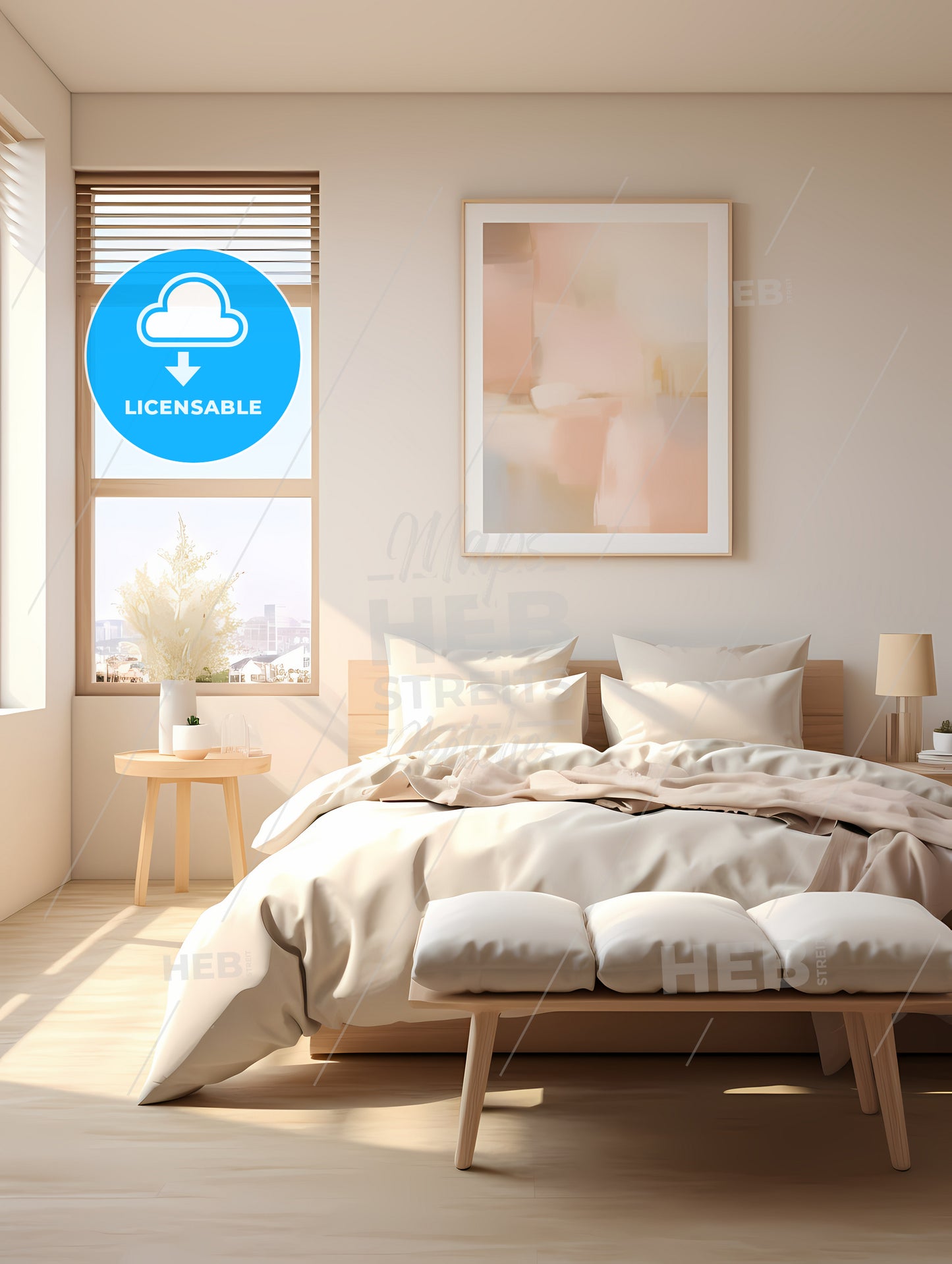 Bedroom With A Bed And A Bench