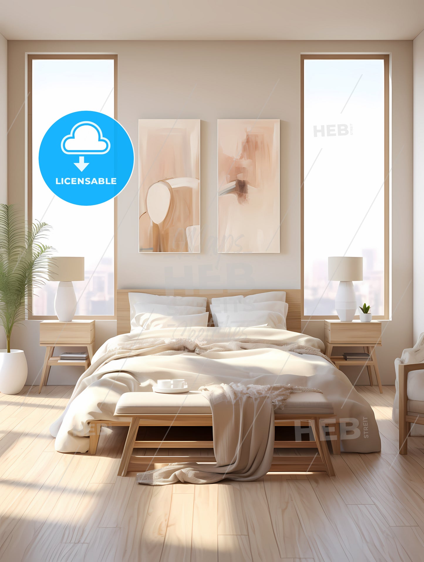 Bedroom With A Bed And Two Chairs