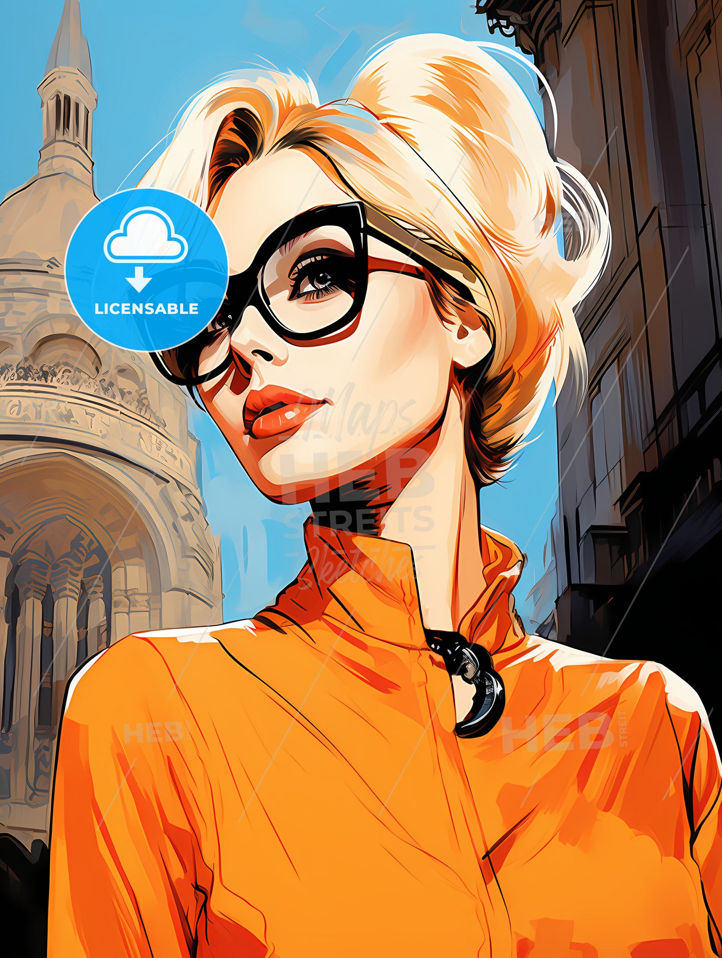 Woman Wearing Glasses And A Orange Shirt