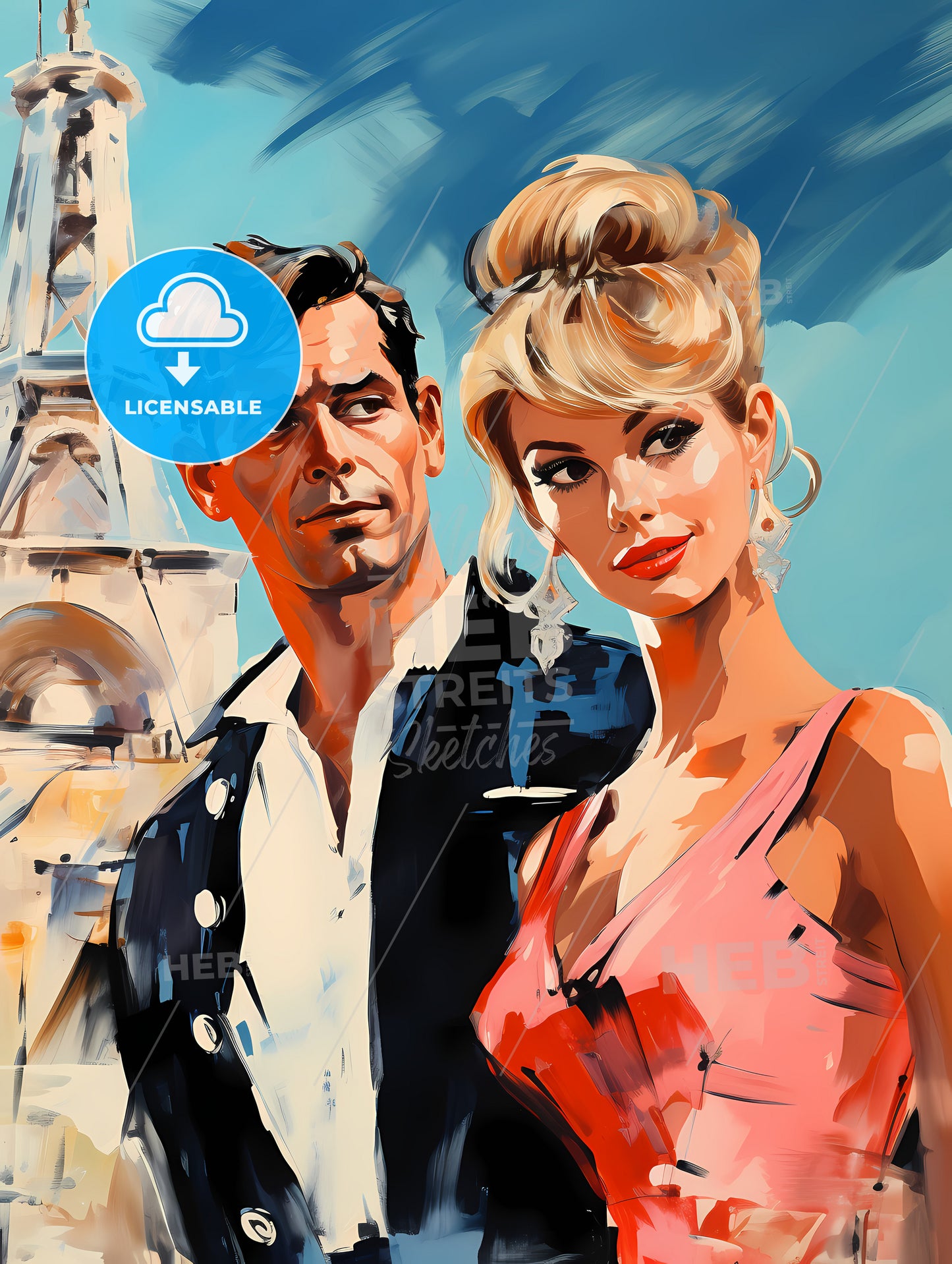 Man And Woman In Front Of A Tower